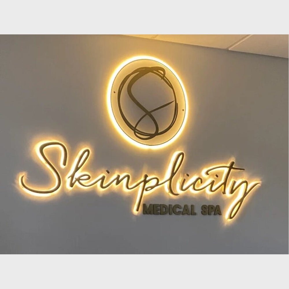 Skinplicity Medical Spa Logo 3D Backlit Channel Letters Led Light Sign - Shineneon
