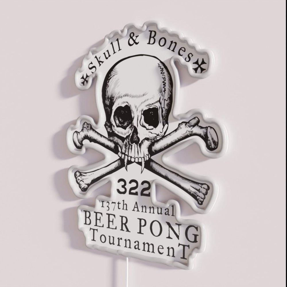 Skull And Bones Beer Pong Tournament Rgb Led Neon Sign - Shineneon