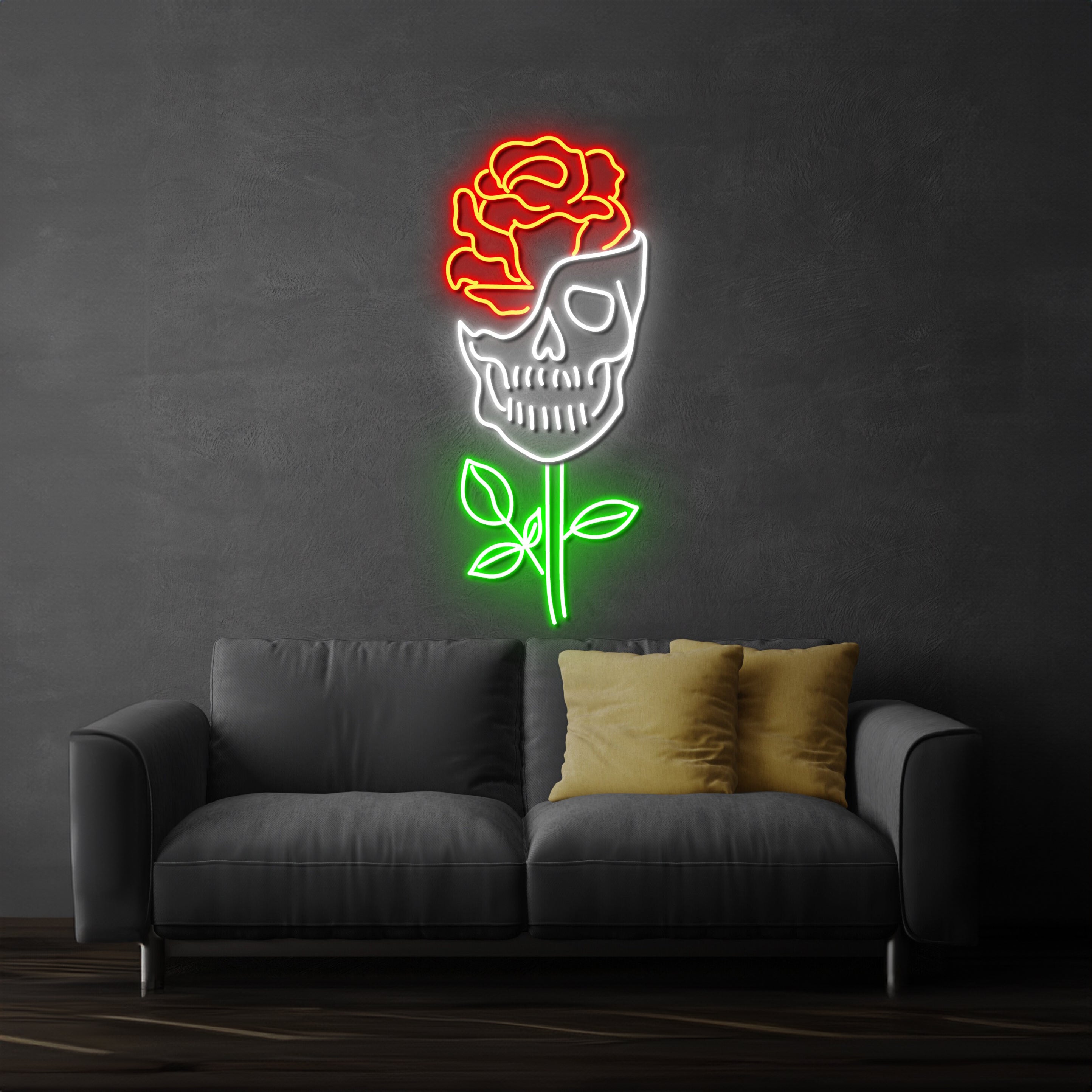 Skull And Rose Led Sign Wall Decor | Shineneon