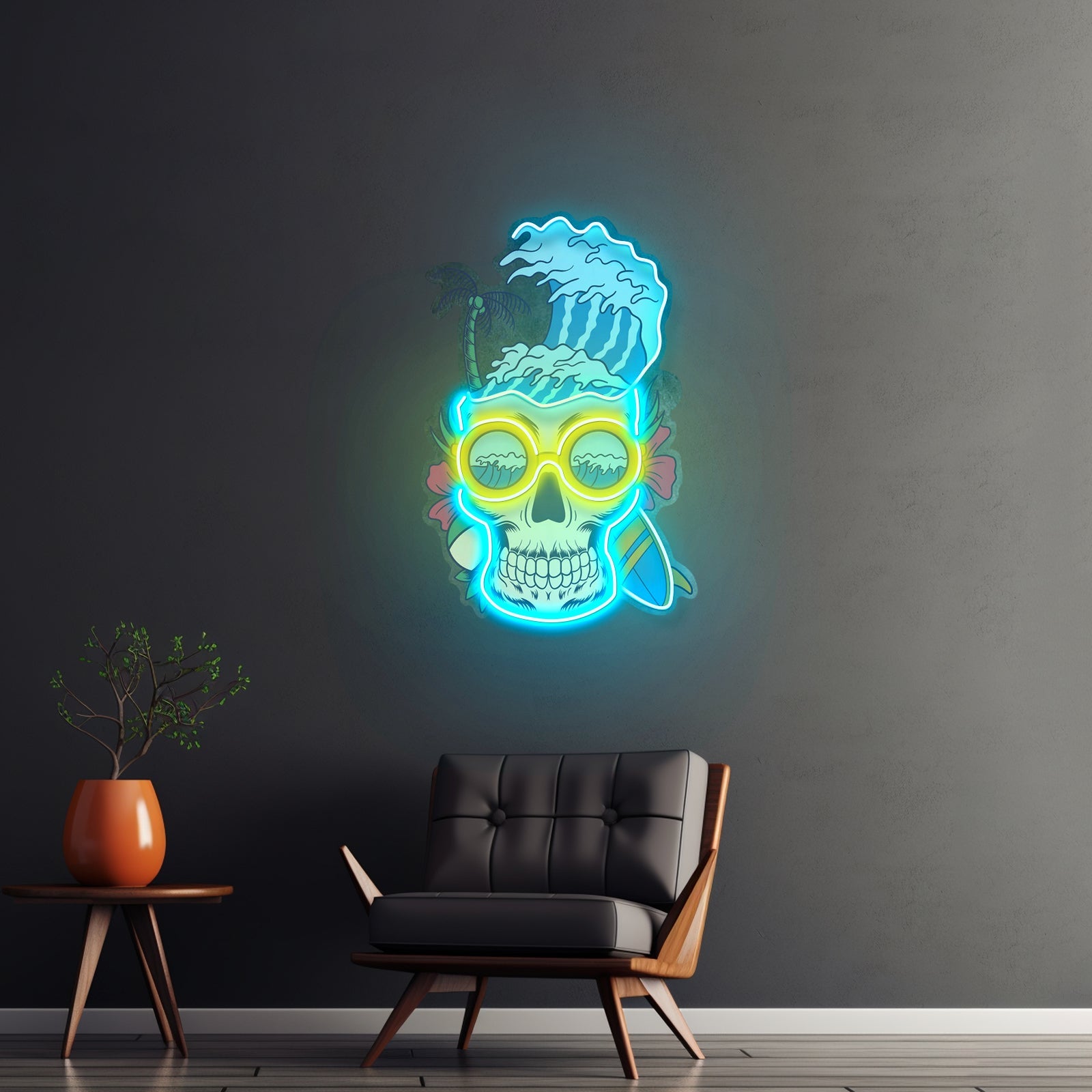 Skull Beach Led Neon Sign Light Custom Led Signs - Shineneon