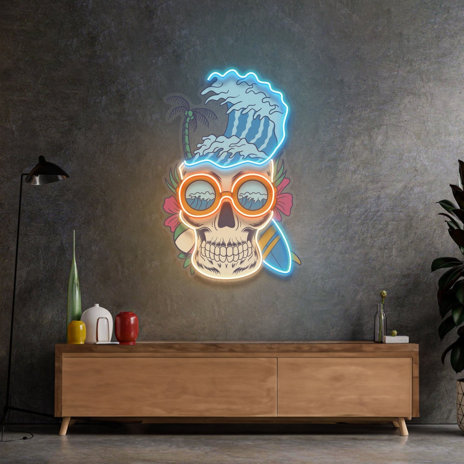 Skull Beach Led Neon Sign Light Pop Art | Shineneon