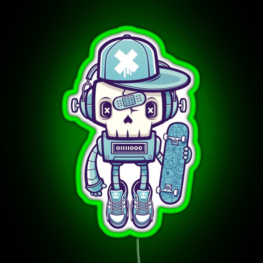 Skull Bot Rgb Led Neon Sign Pop Wall Art - Shineneon