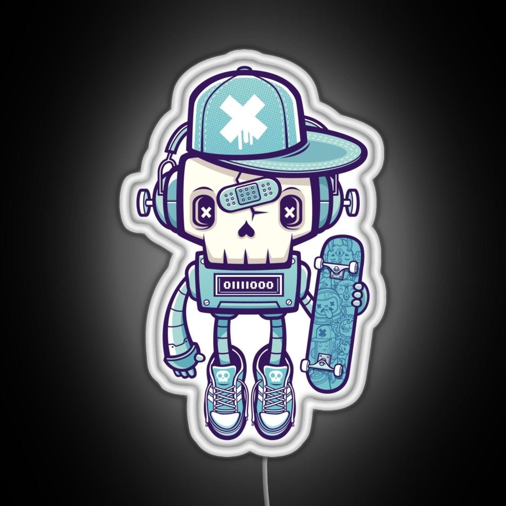 Skull Bot Rgb Led Neon Sign Pop Wall Art - Shineneon