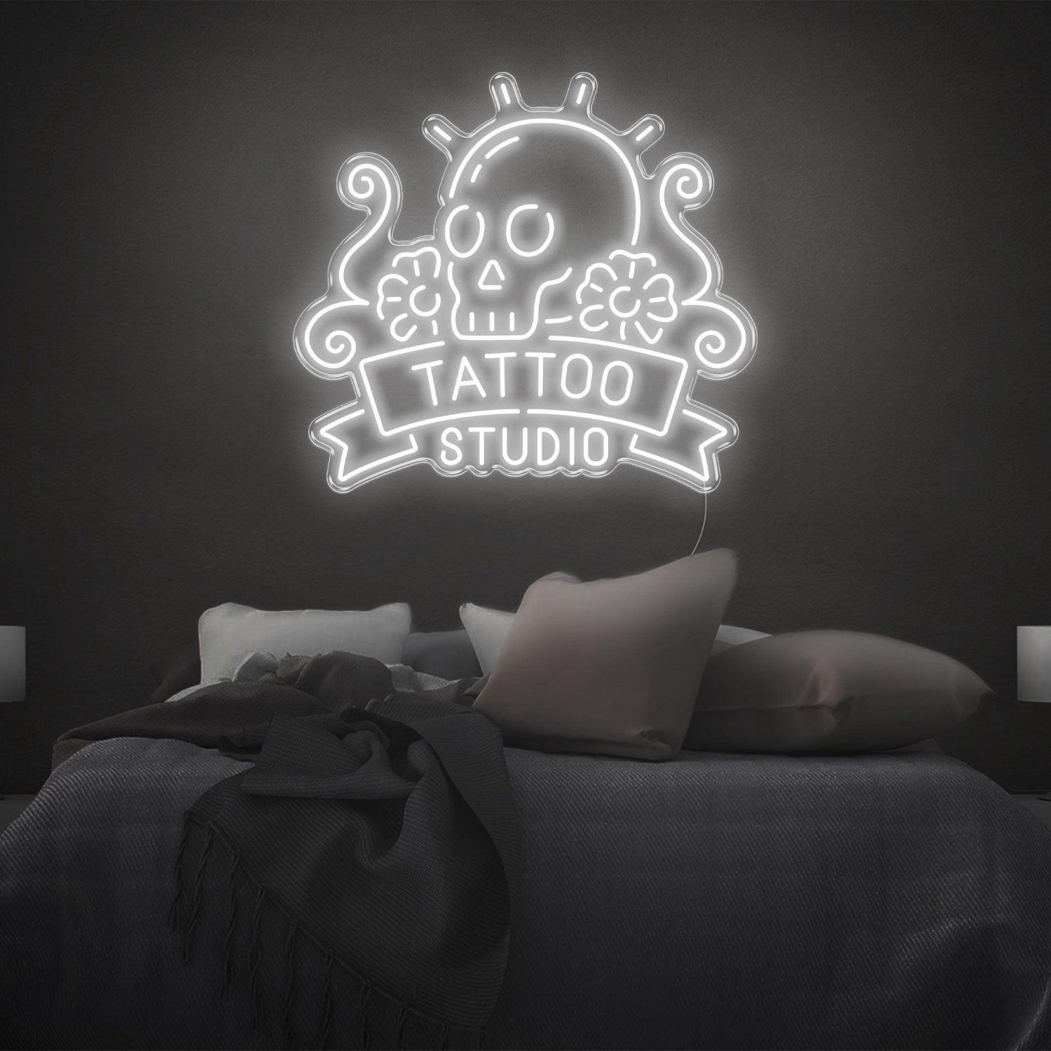 Skull Floral Tattoo Studio Led Neon Sign | Shineneon