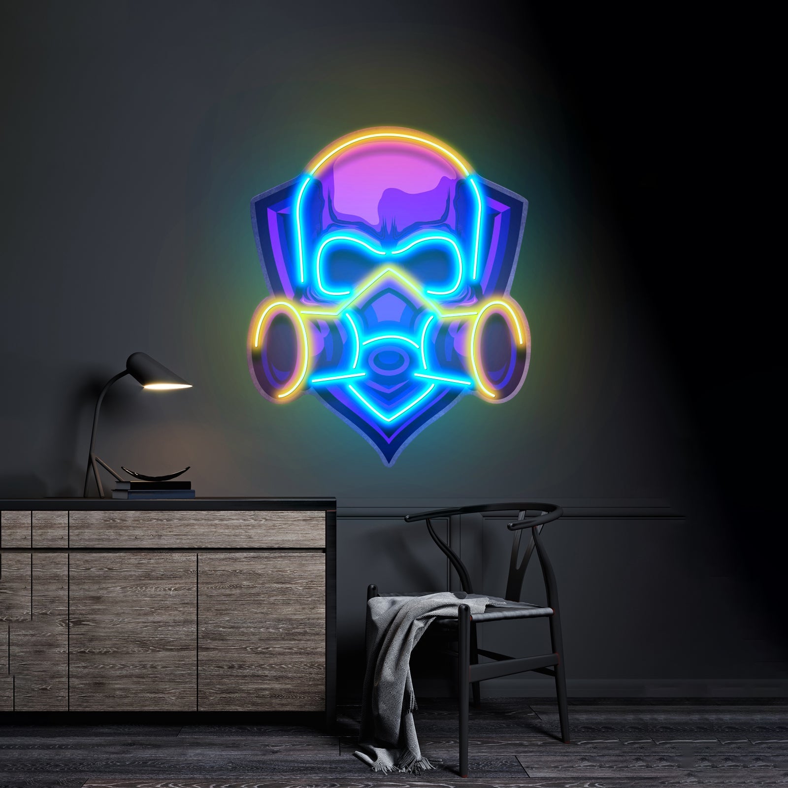 Skull Gas Mask Led Neon Sign Light Custom Led Signs - Shineneon
