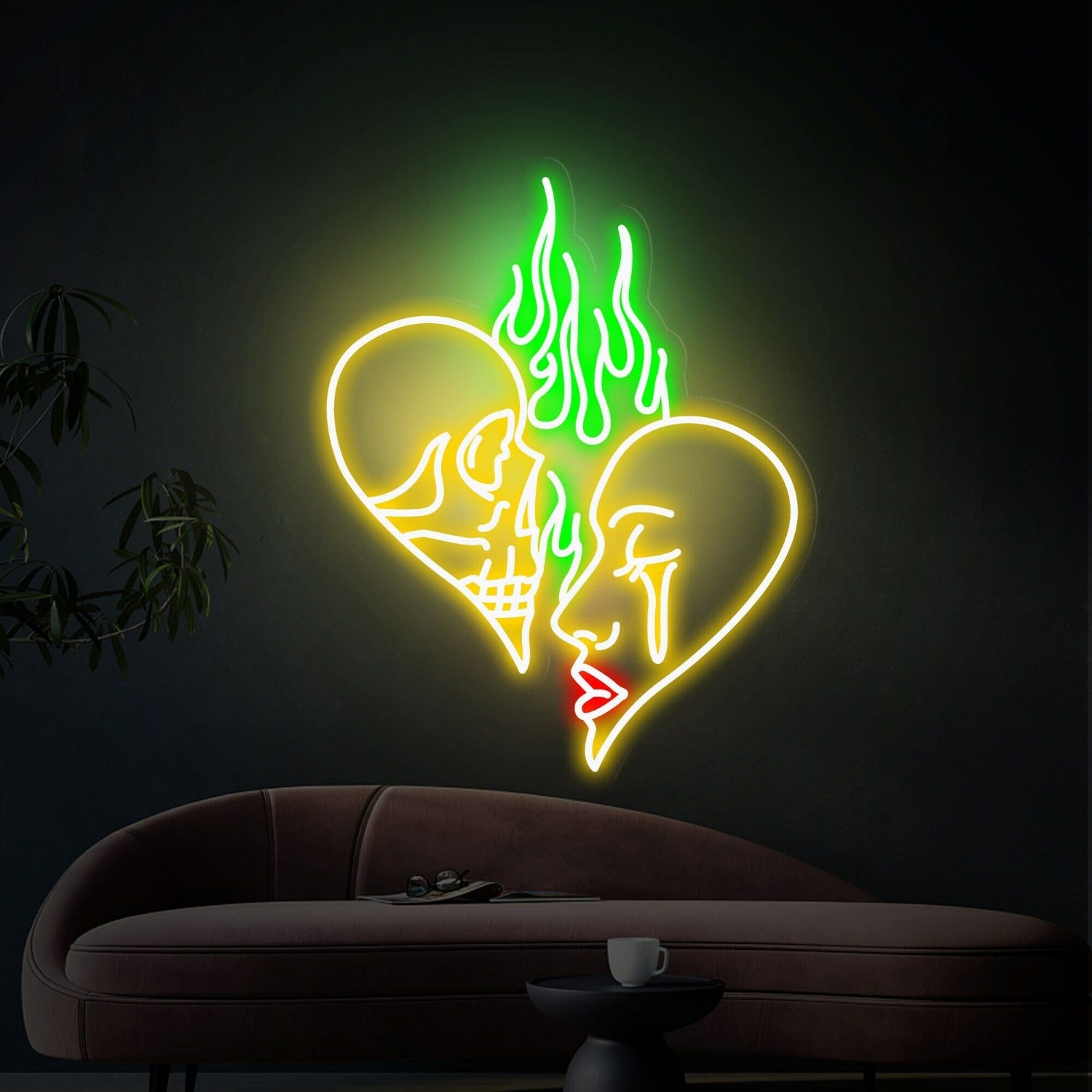 Skull Head Neon Sign Art Neon Light Wall Decor Aesthetic Gifts | Shineneon