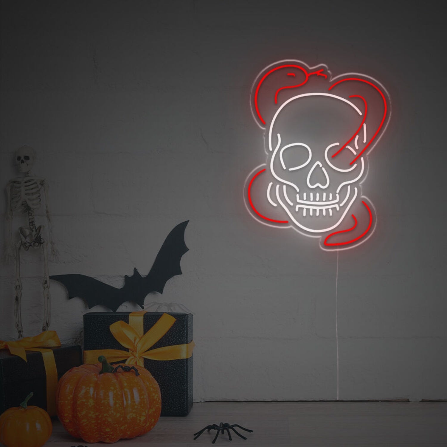 Skull Head Red Snake Led Neon Sign | Shineneon
