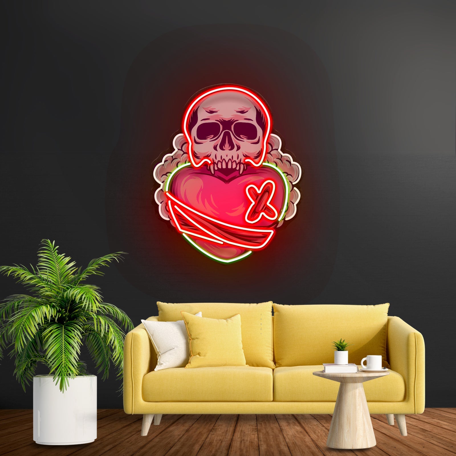 Skull Heart Led Neon Sign Light Custom Led Signs - Shineneon
