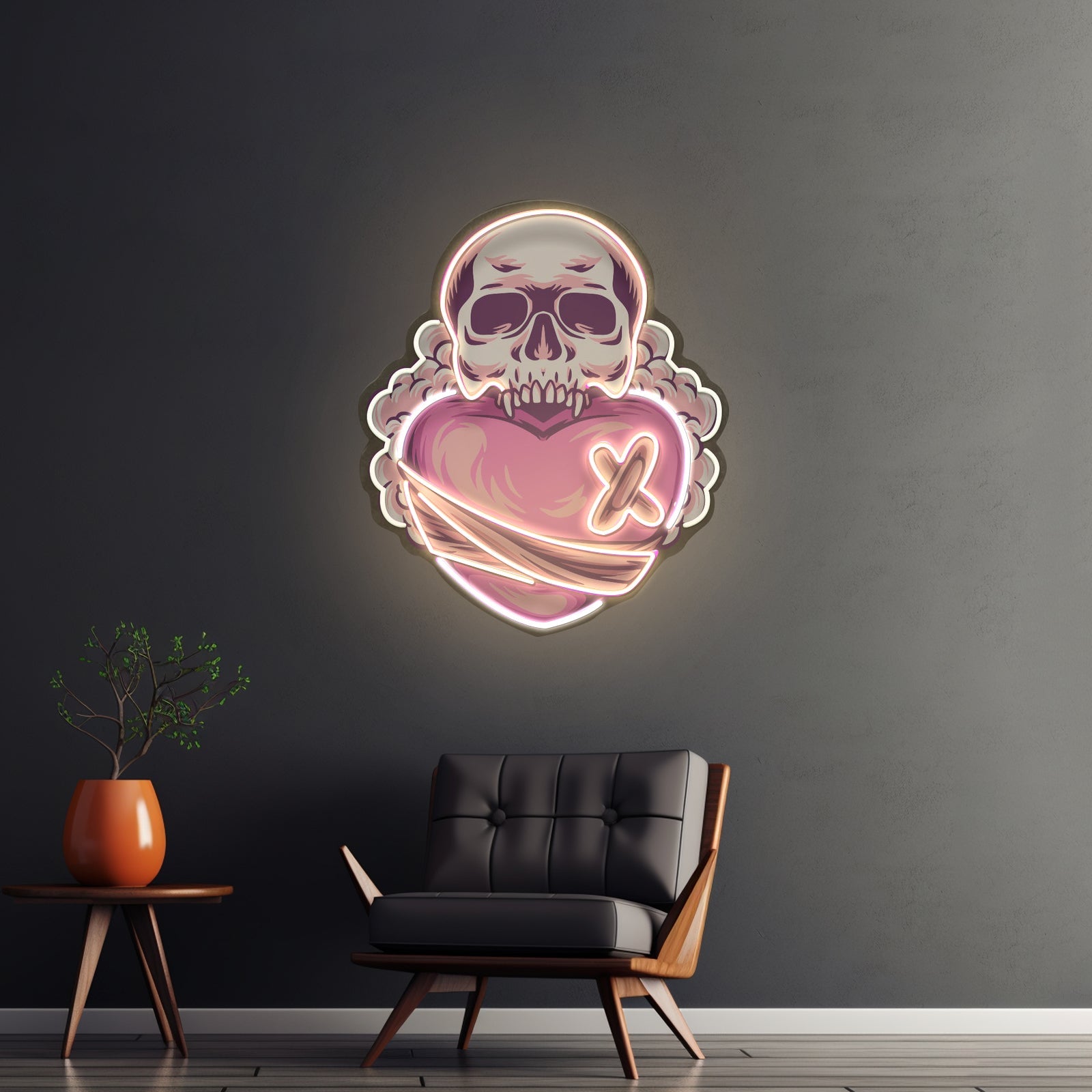 Skull Heart Led Neon Sign Light Custom Led Signs - Shineneon
