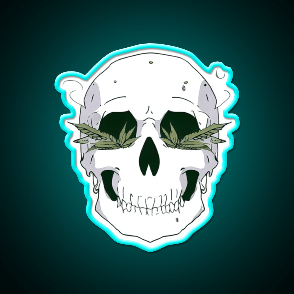 Skull Hemp Inspired Green Leaf Led Neon Sign Room Led Sign Rgb Color - Shineneon