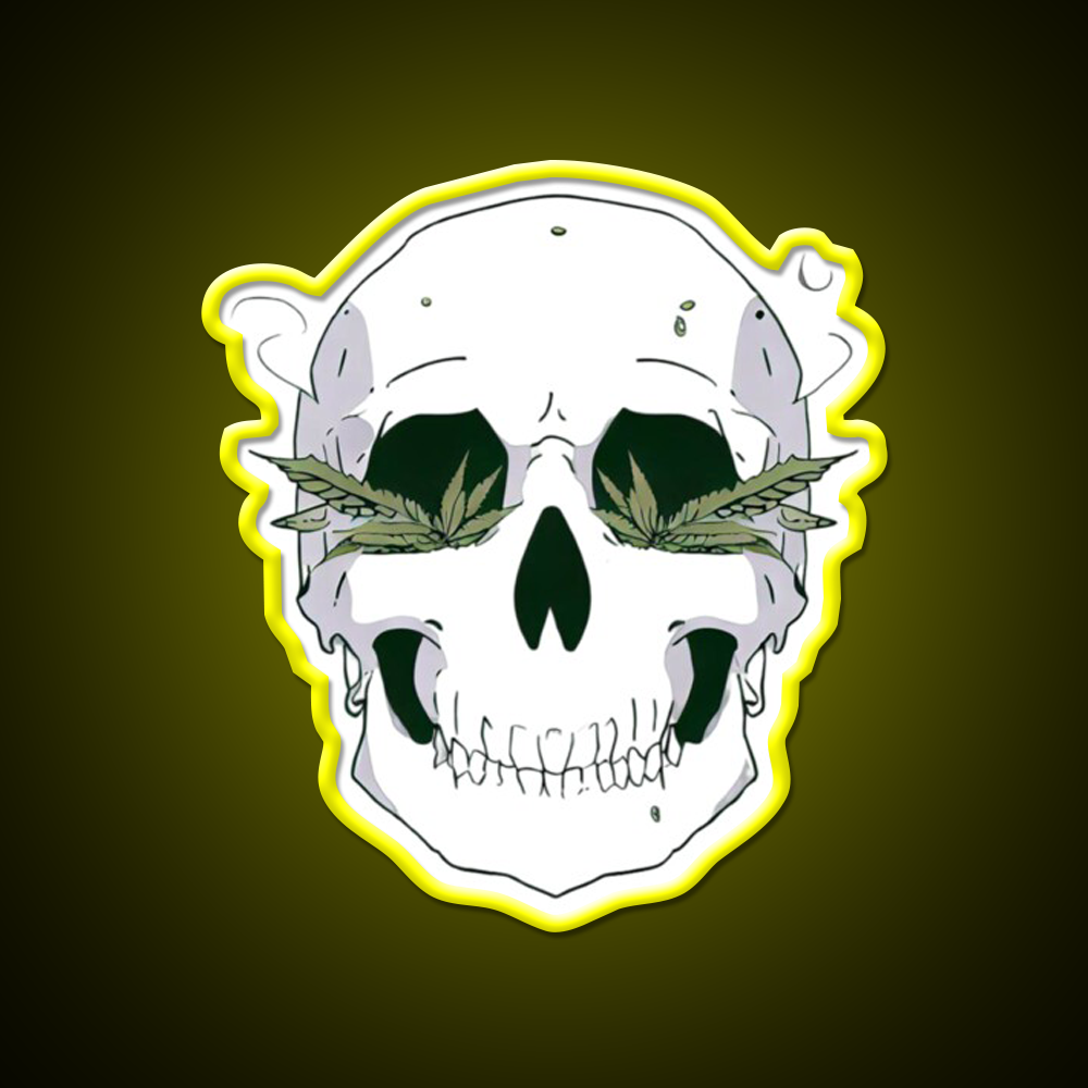 Skull Hemp Inspired Green Leaf Led Neon Sign Room Led Sign Rgb Color - LED neon sign view 7