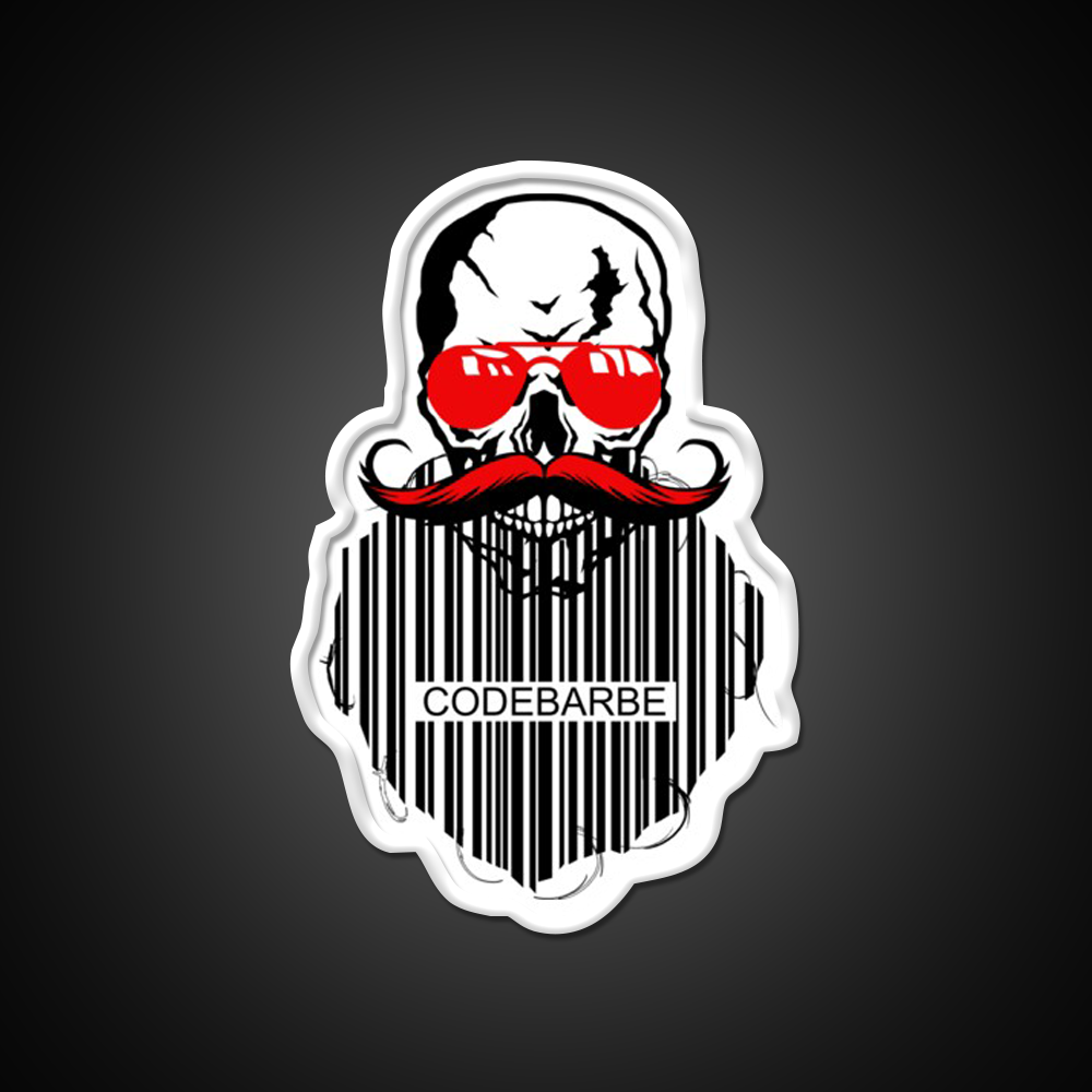 Skull Hipster Code Beard Bar Humor Man Cave Bar Led Neon Sign Rgb Color