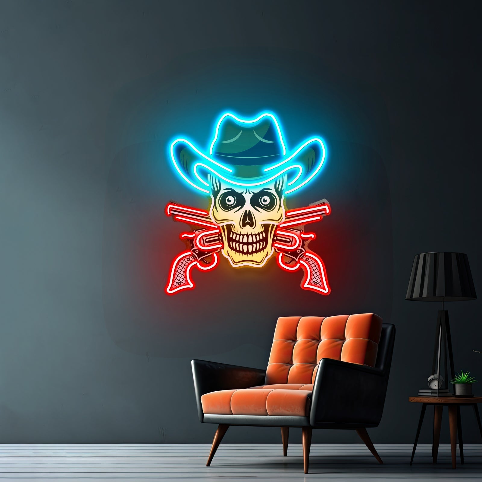 Skull In Cowboy Hat Led Neon Sign Light Custom Led Signs - Shineneon