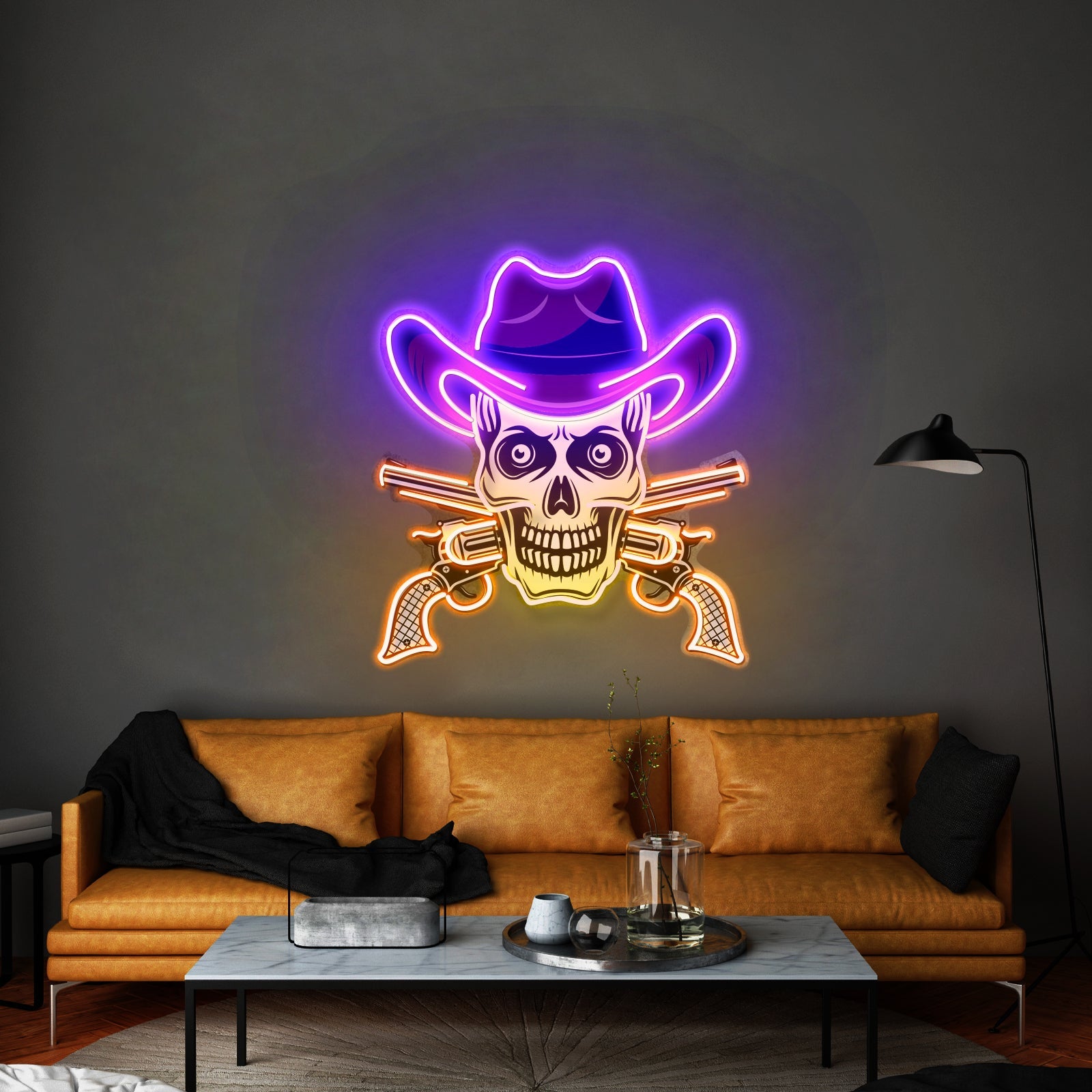 Skull In Cowboy Hat Led Neon Sign Light Custom Led Signs - Shineneon