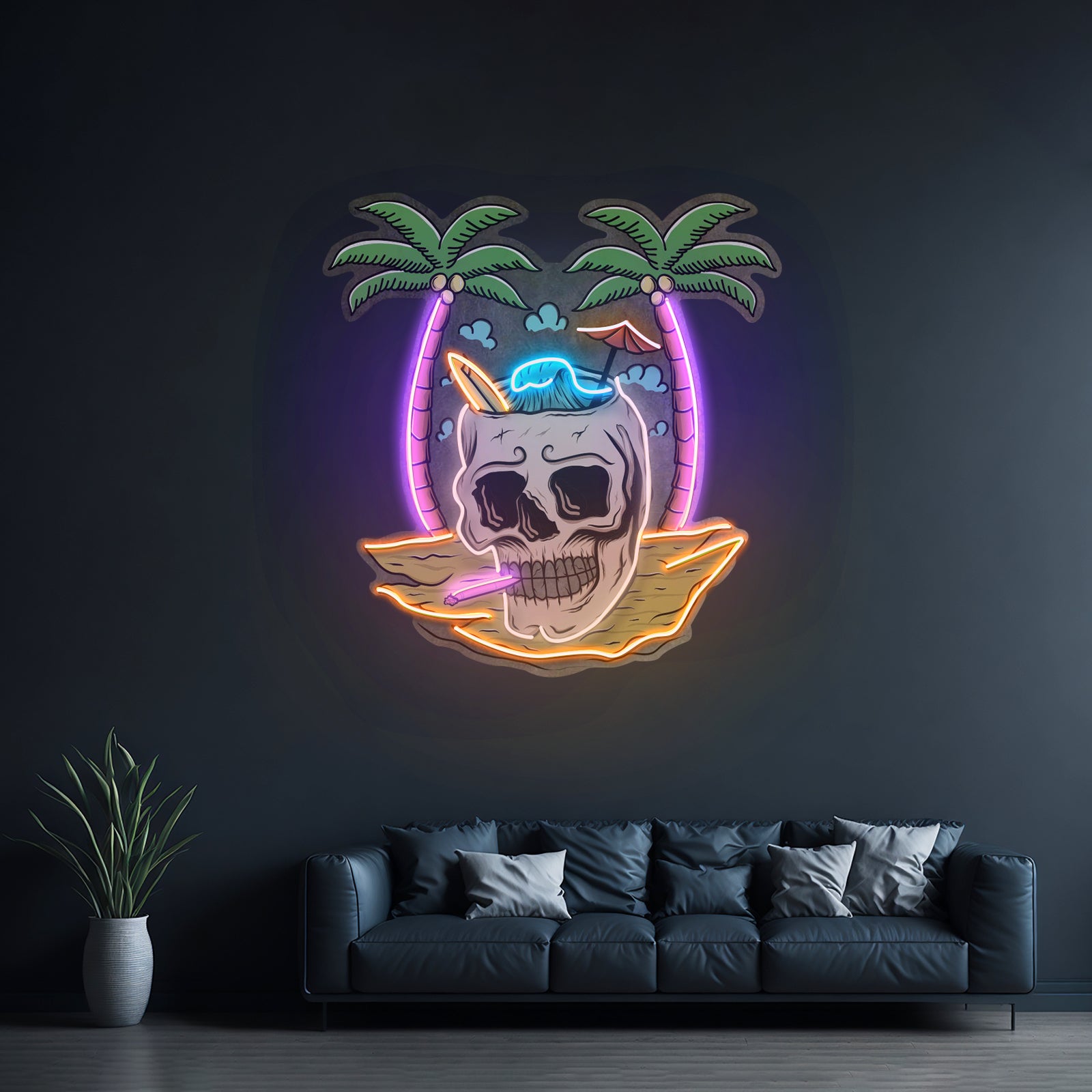 Skull Island Led Neon Sign Light Custom Led Signs