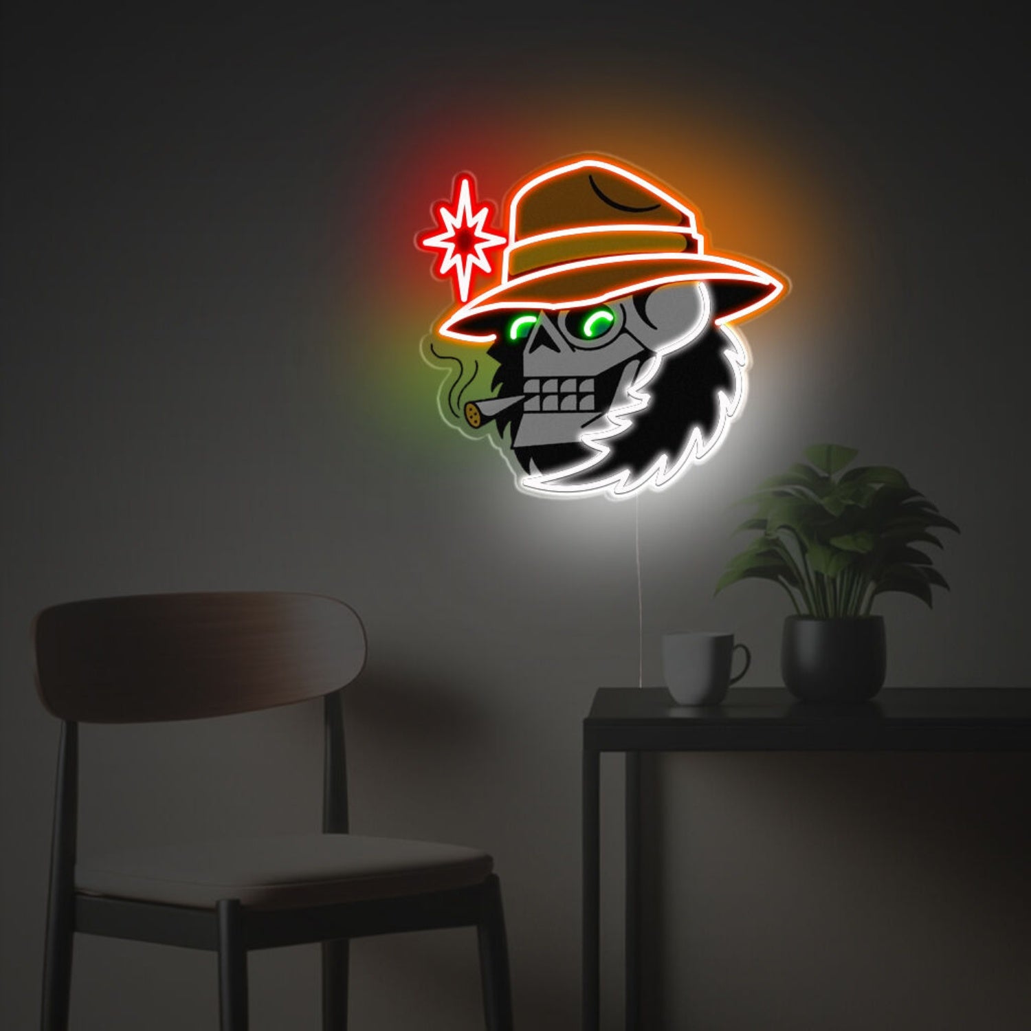 Skull Man With Cowboy Hat Led Neon Acrylic Artwork | Shineneon