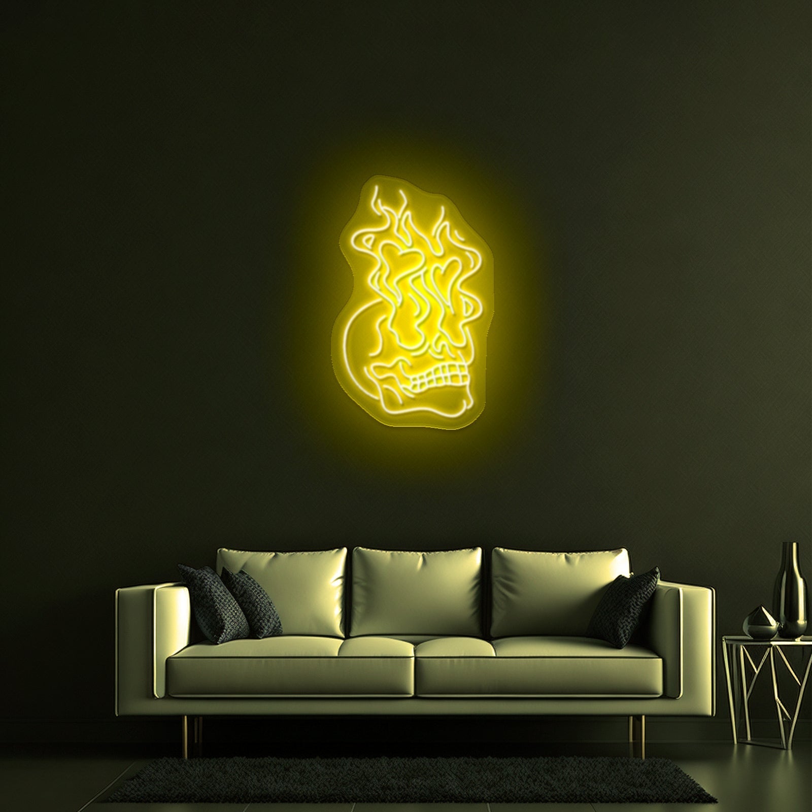 Skull Sun Flowers Led Neon Sign Light Custom Led Signs - Shineneon