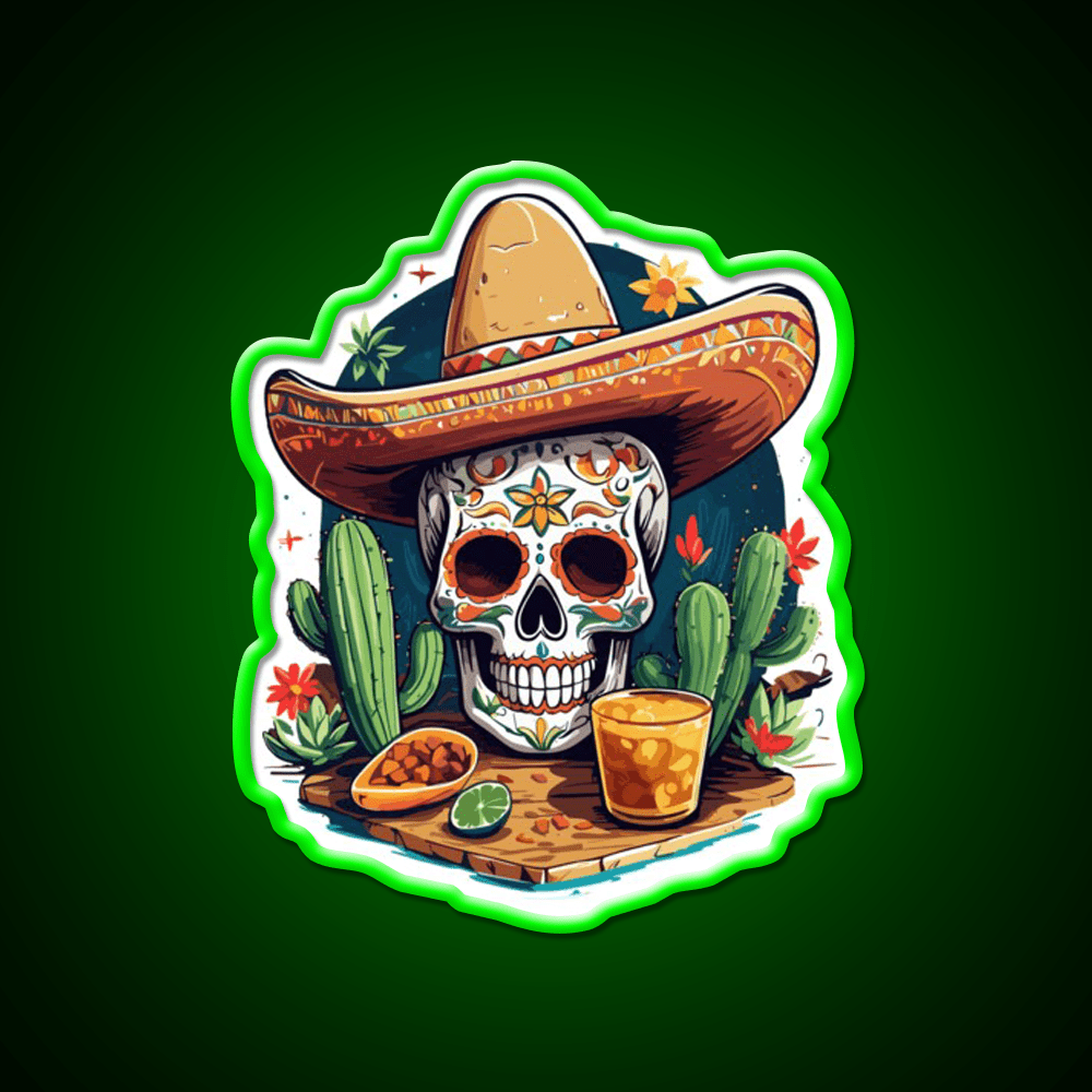 Skull Tequila Drink Cinco De Mayo Mexico Party Drink Tequila Led Neon Sign Rgb Color - Shineneon