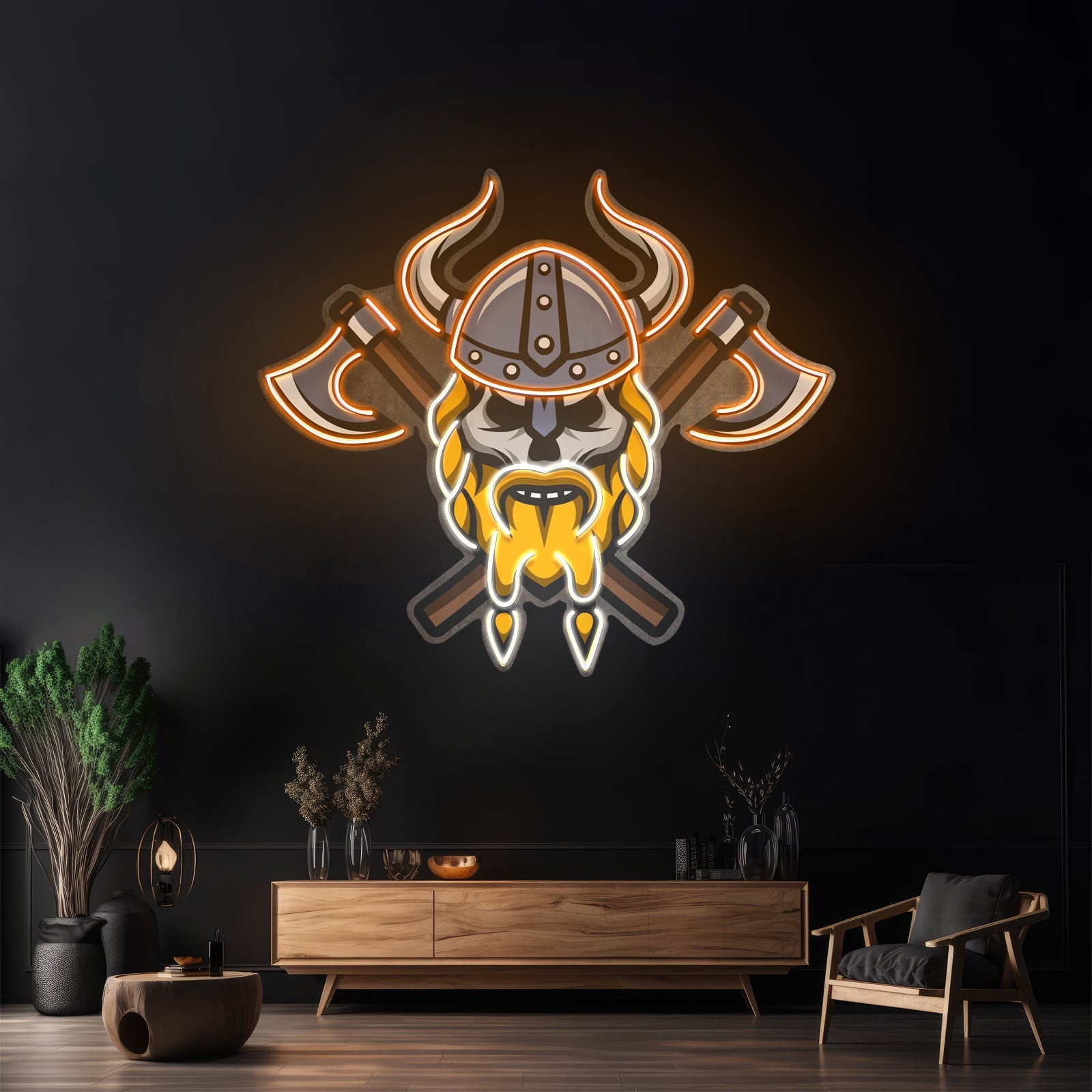 Skull Viking Warrior Led Neon Sign Light Custom Led Signs - Shineneon