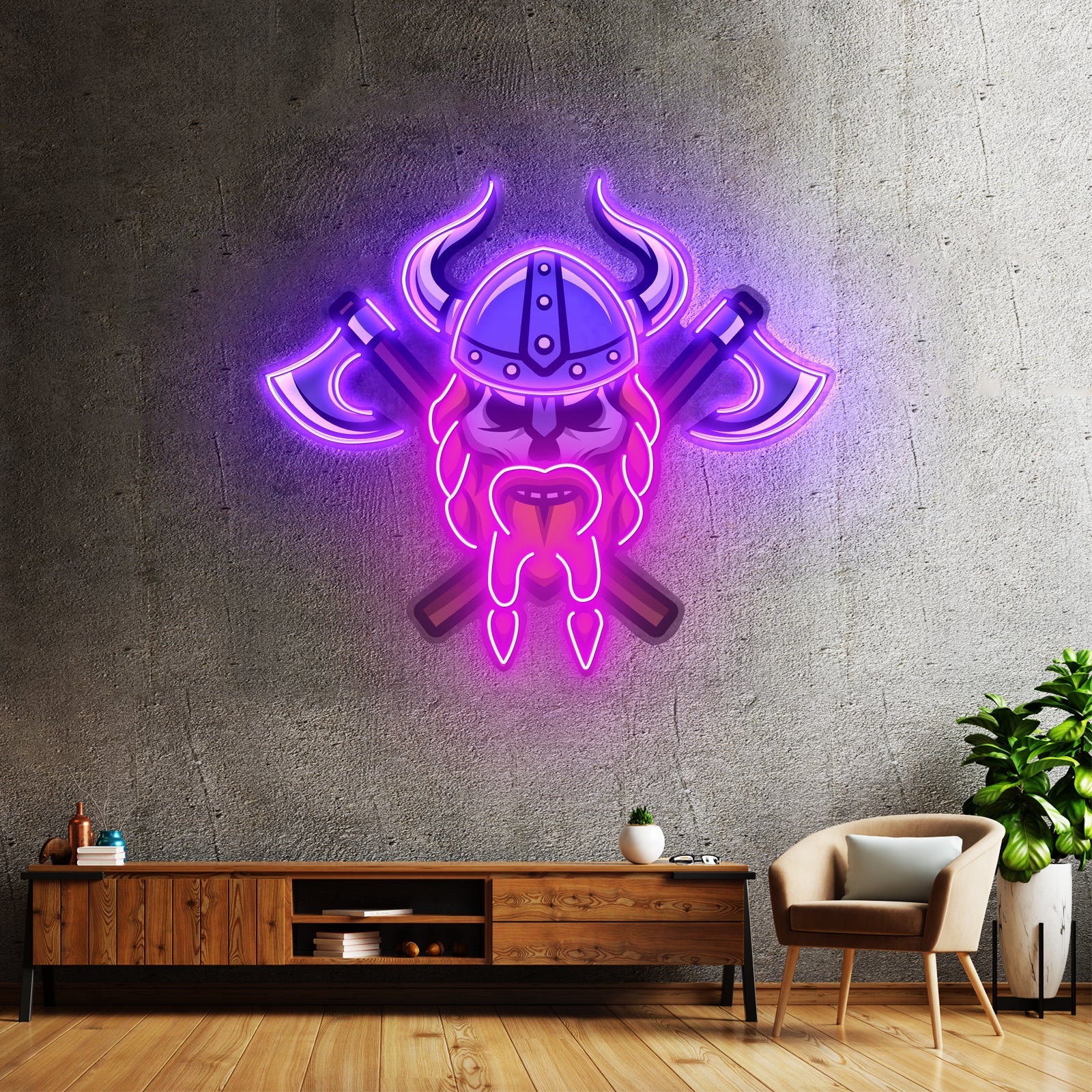 Skull Viking Warrior Led Neon Sign Light Custom Led Signs - Shineneon