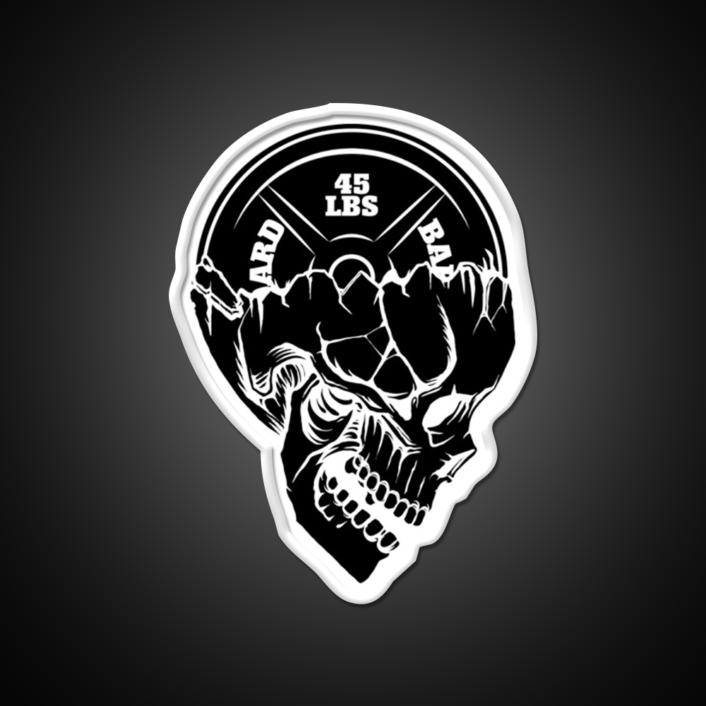 Skull Weight Plate Powerlifting Crossfit Gym Fitness Led Neon Sign Rgb Color