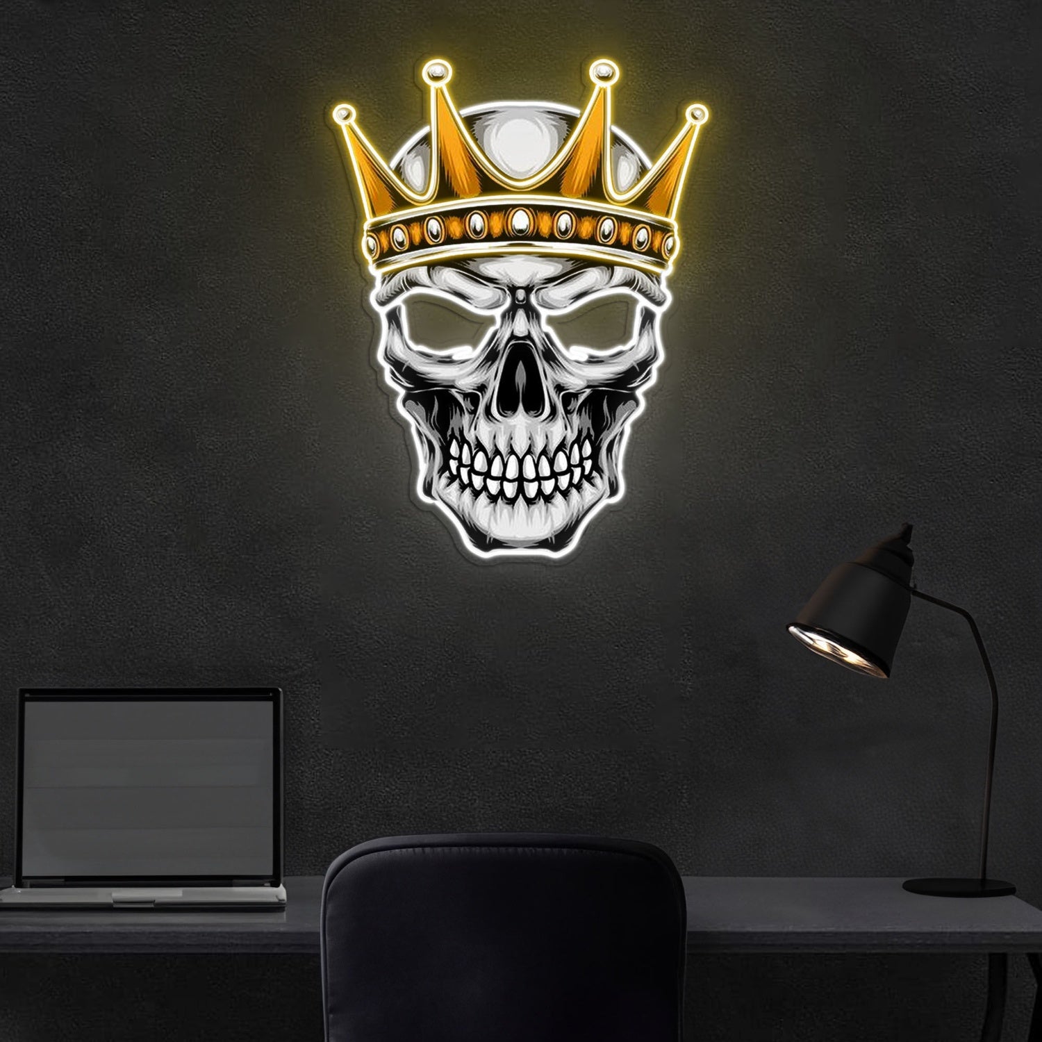 Skull With Crown Neon Sign X Acrylic Artwork | Shineneon