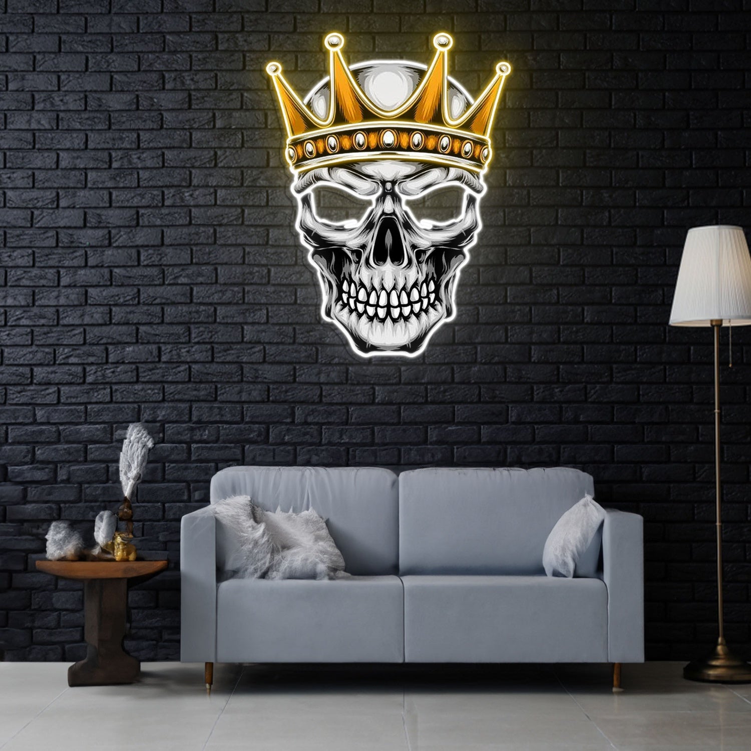 Skull With Crown Neon Sign X Acrylic Artwork | Shineneon
