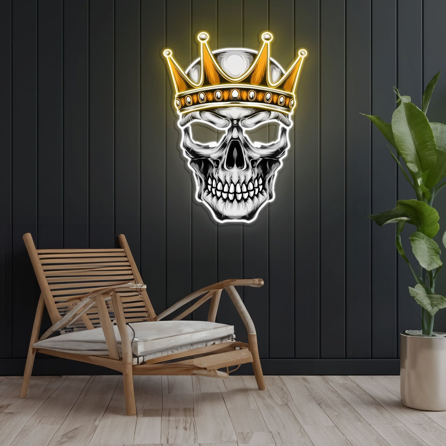 Skull With Crown Neon Sign X Acrylic Artwork | Shineneon