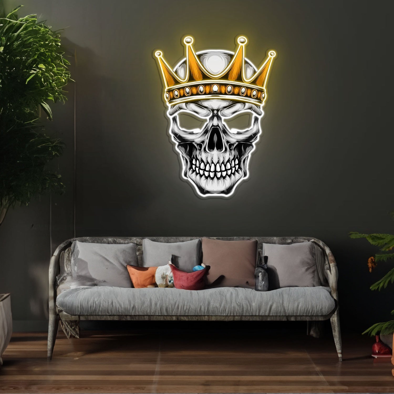 Skull With Crown Neon Sign X Acrylic Artwork | Shineneon