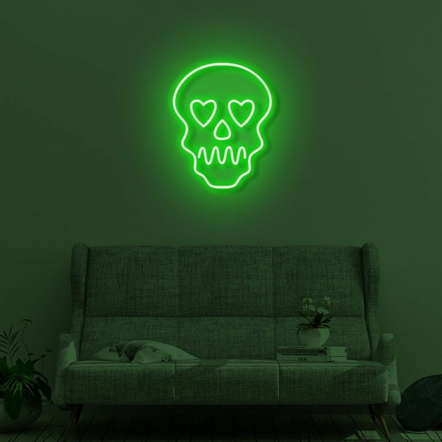 Skull With Hearts Led Neon Sign | Shineneon