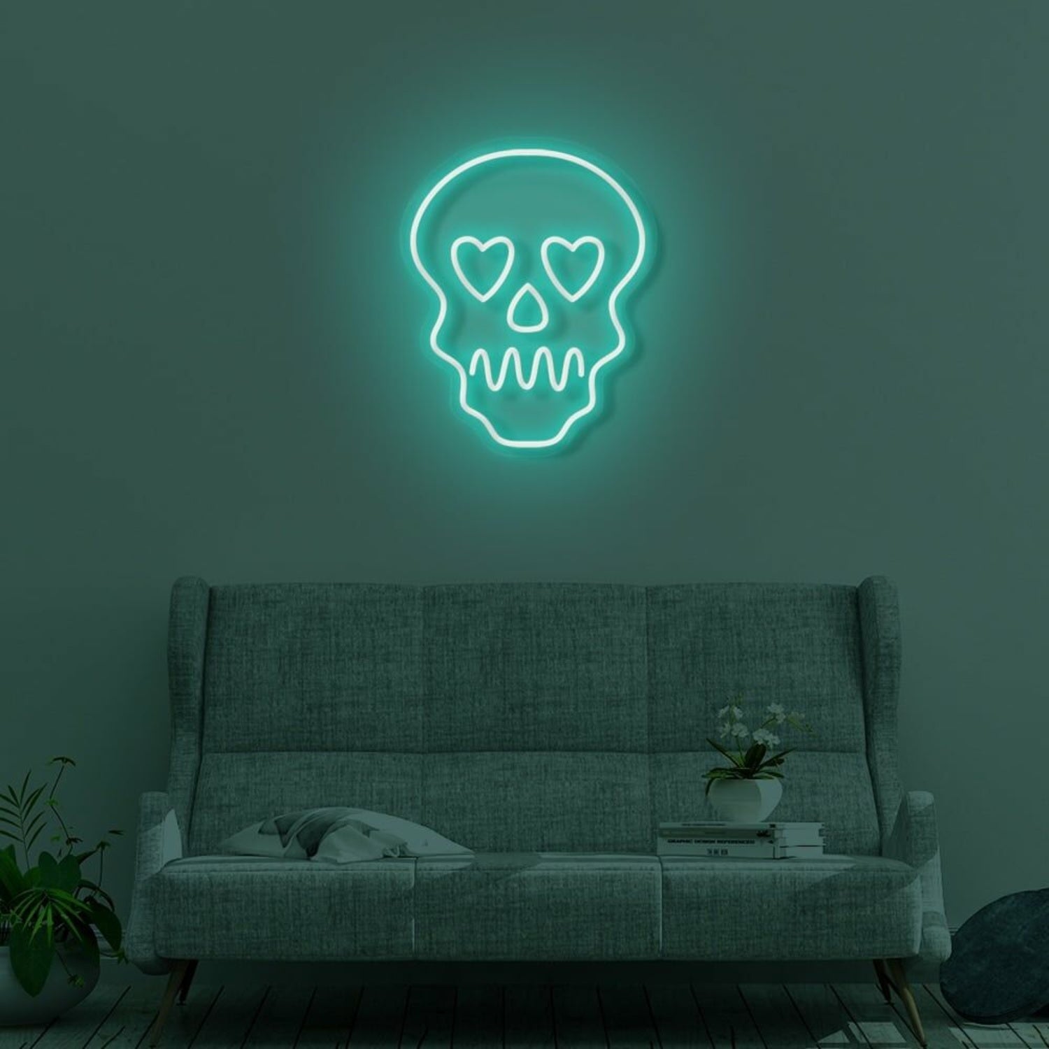 Skull With Hearts Led Neon Sign | Shineneon