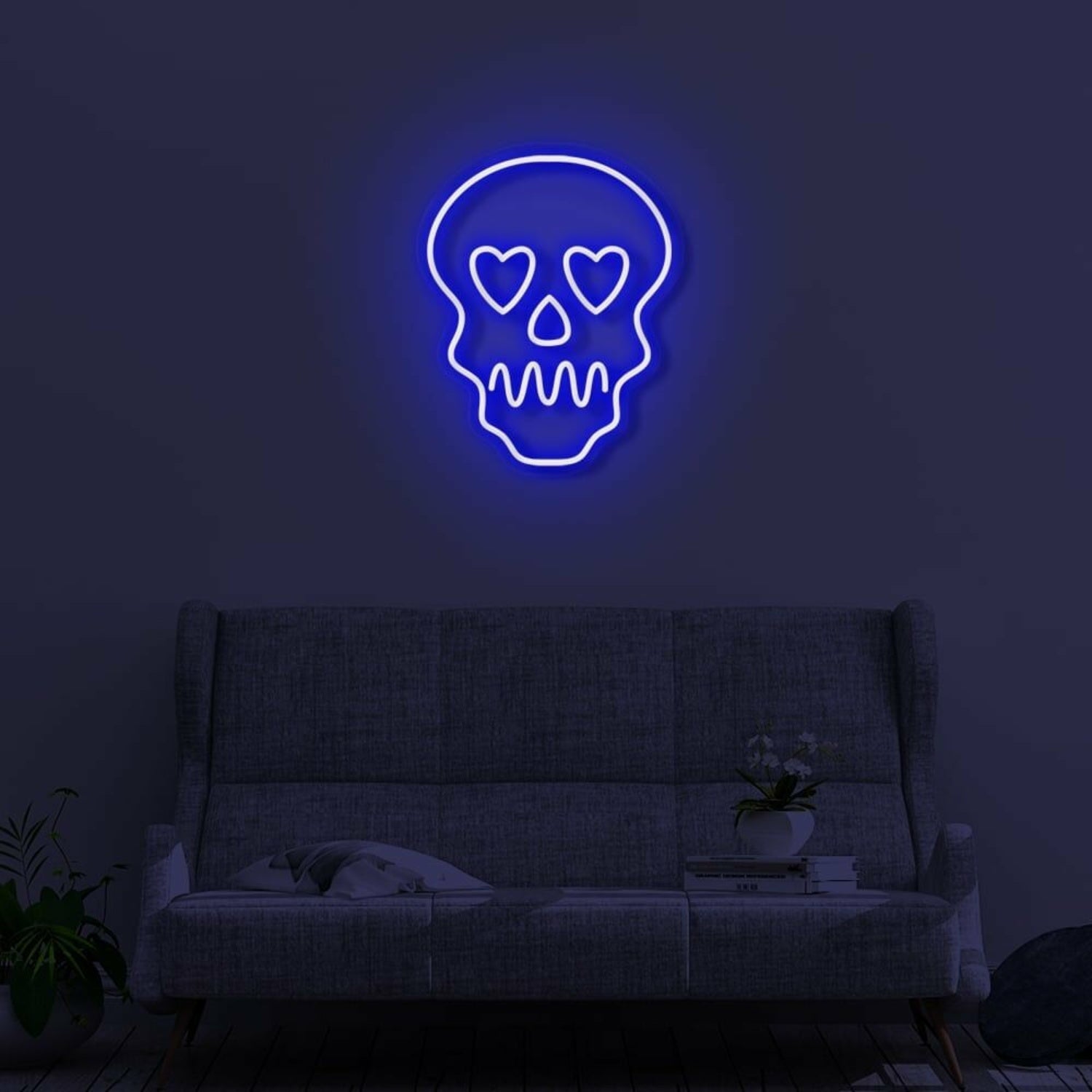 Skull With Hearts Led Neon Sign | Shineneon