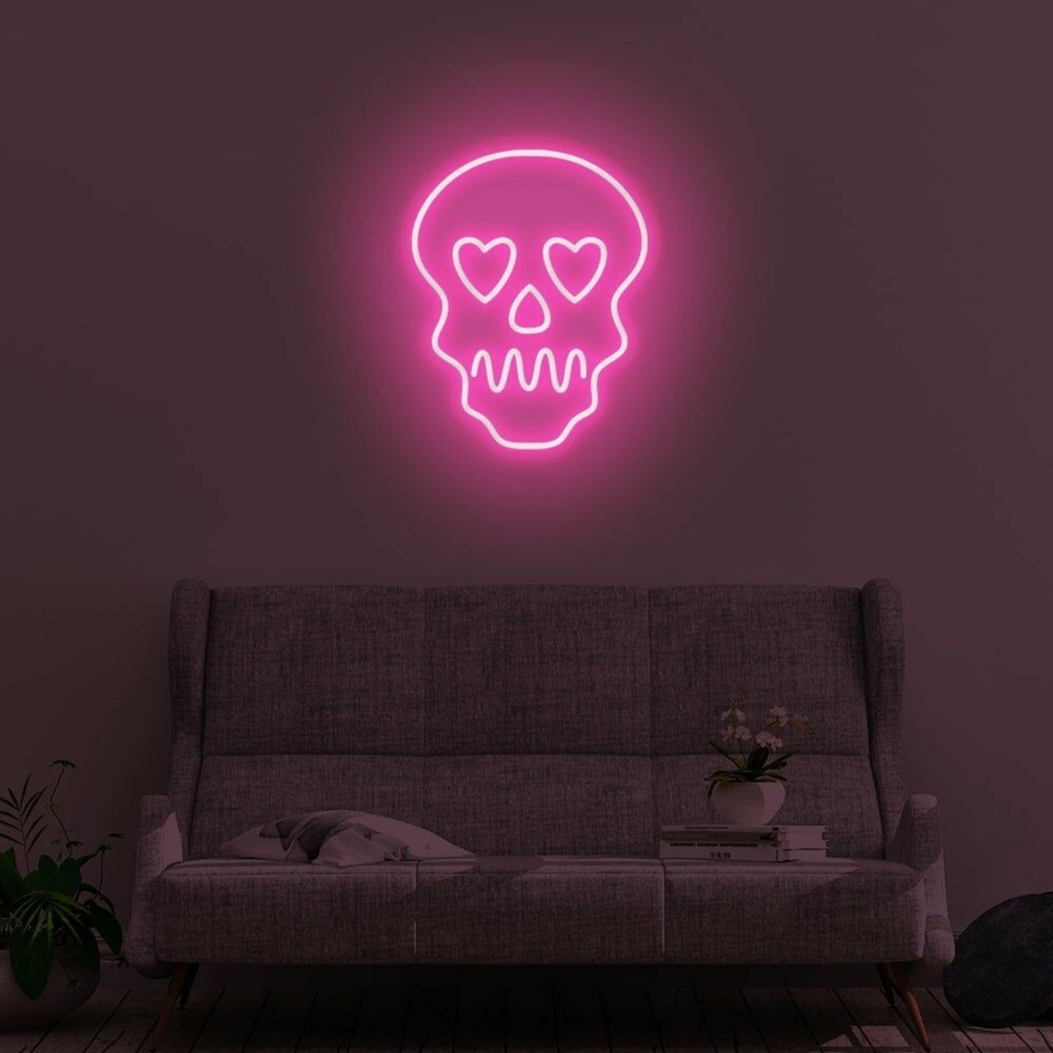 Skull With Hearts Led Neon Sign | Shineneon