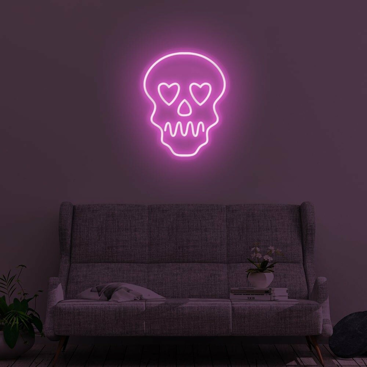 Skull With Hearts Led Neon Sign | Shineneon