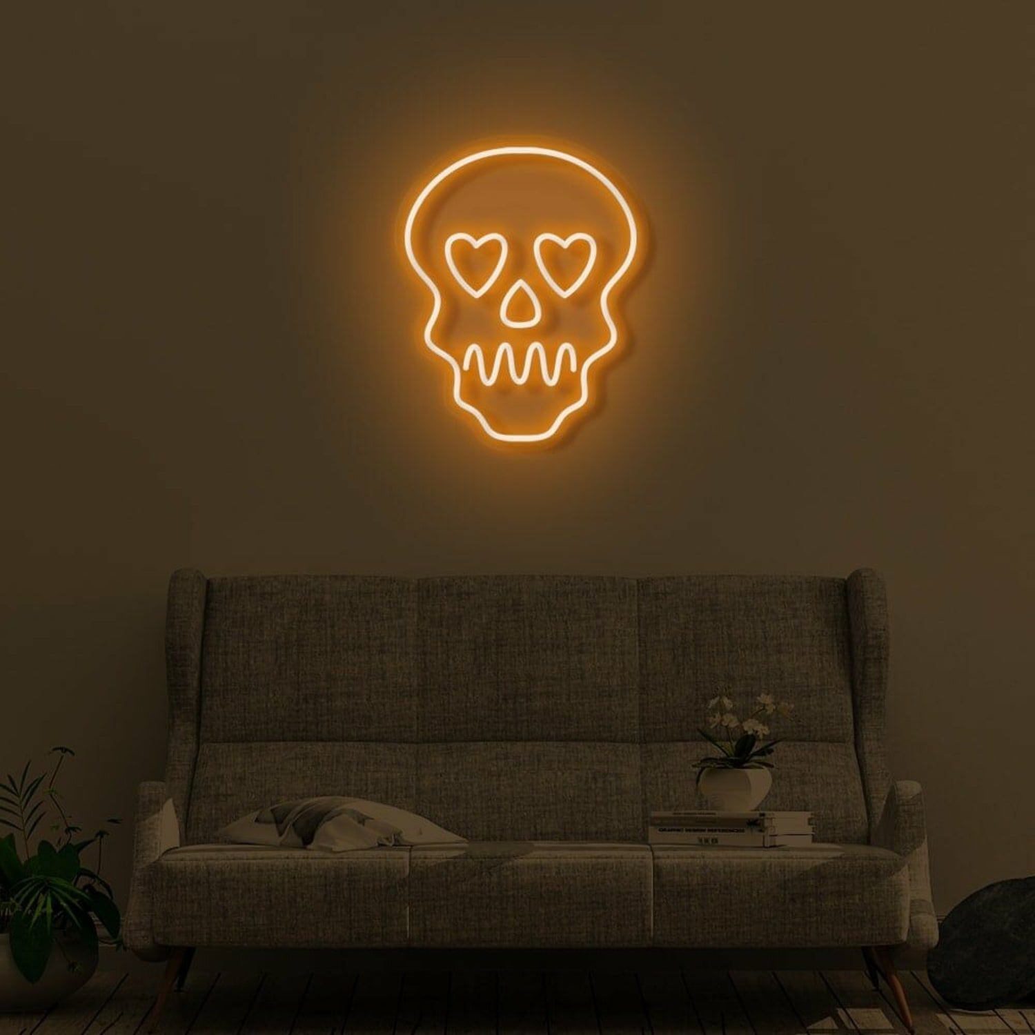 Skull With Hearts Led Neon Sign | Shineneon