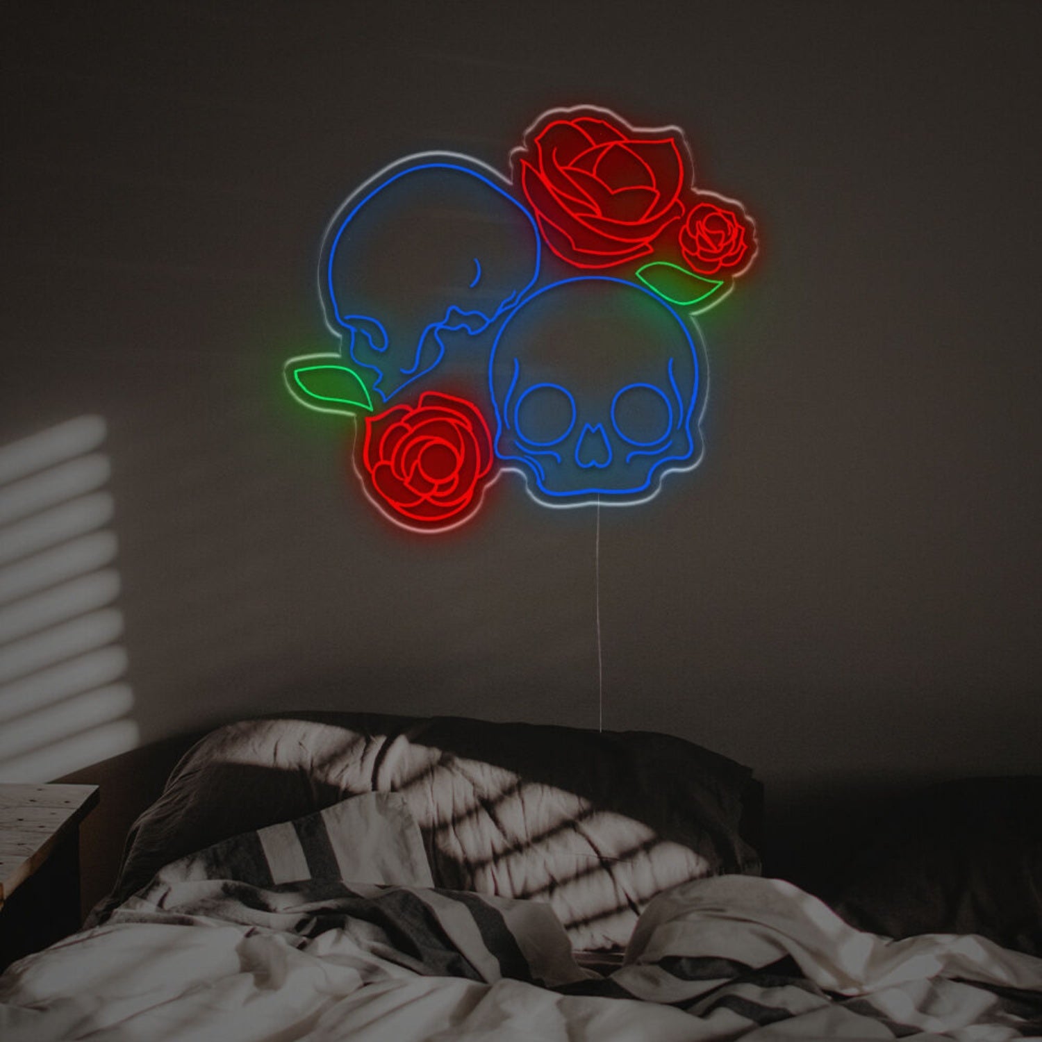 Skull With Roses Led Neon Sign | Shineneon