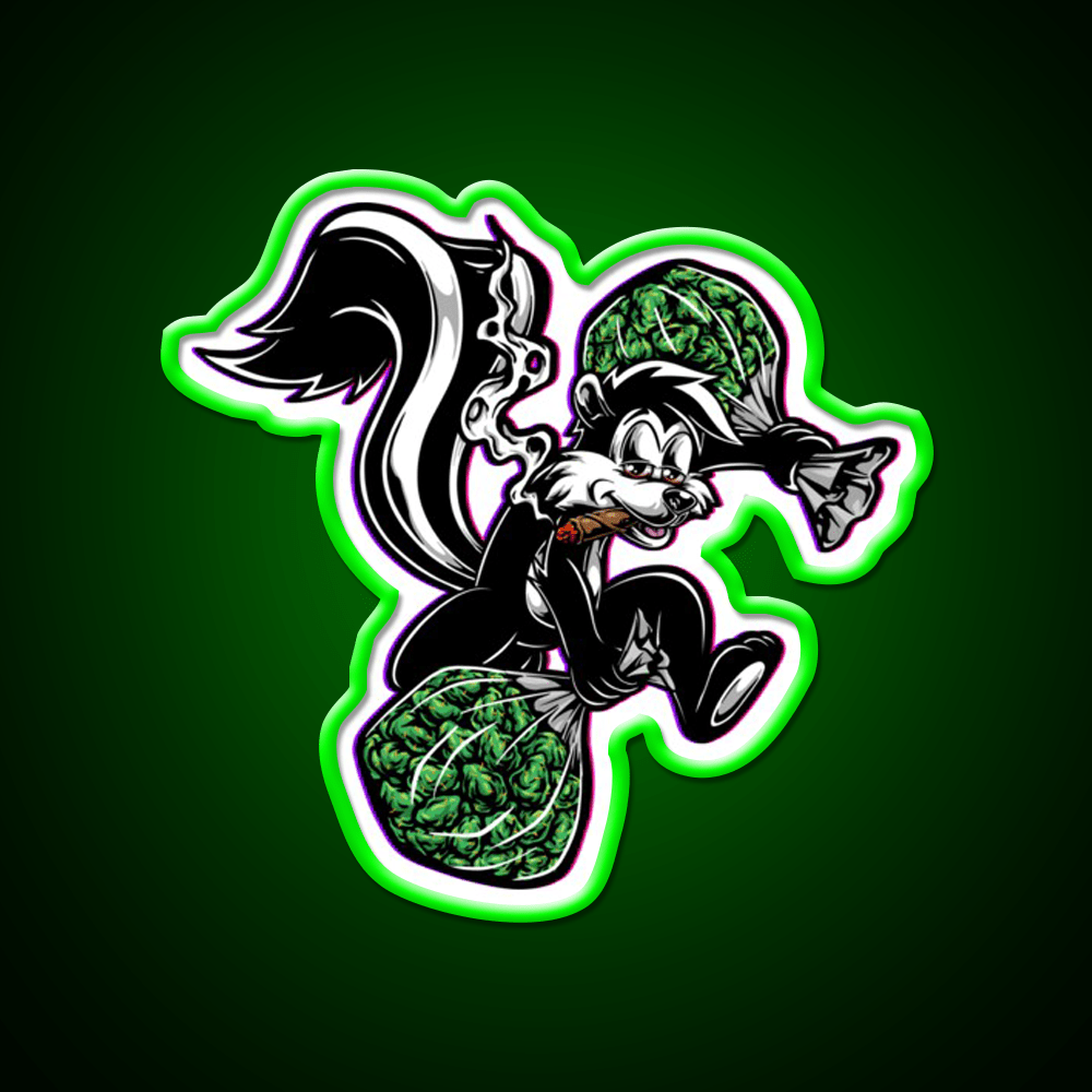 Skunk Weed Hemp Inspired Green Leaf Led Neon Sign Rgb Color - Shineneon