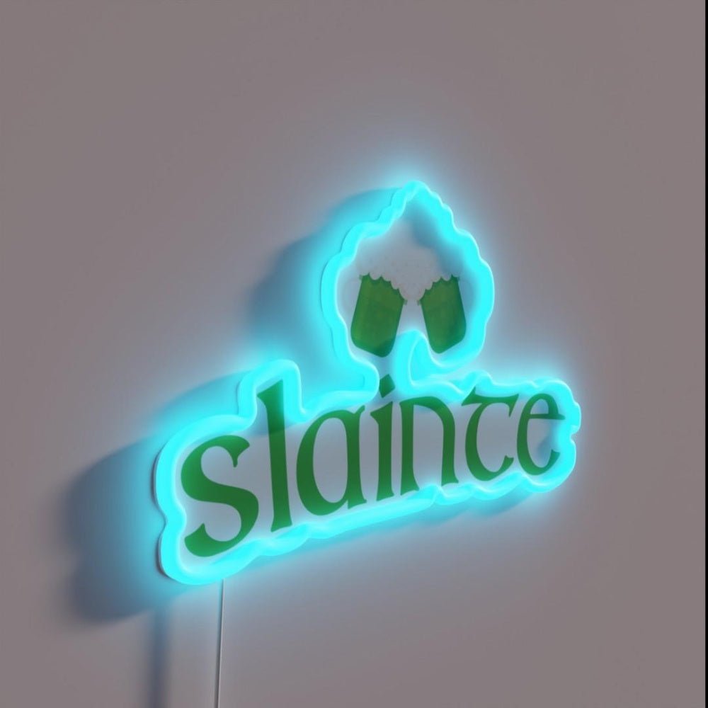 Slainte Green Beer St Patricks Day Rgb Led Neon Sign - Shineneon