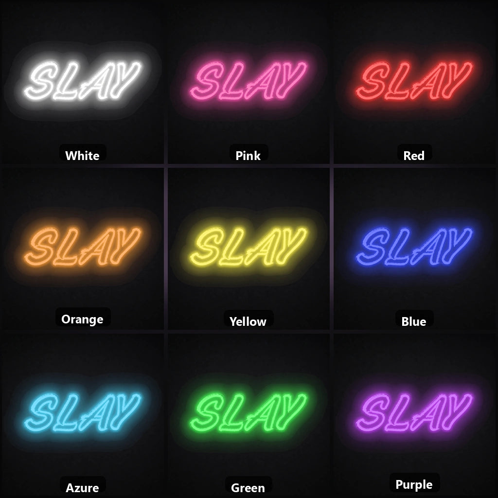 Slay LED Neon Sign Garage Man Cave Neon Sign color grid