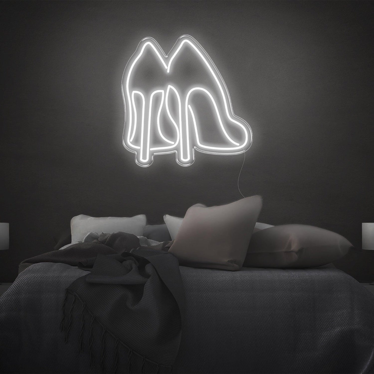 Sleek Purple High Heels Led Neon Sign Bedroom Decor | Shineneon