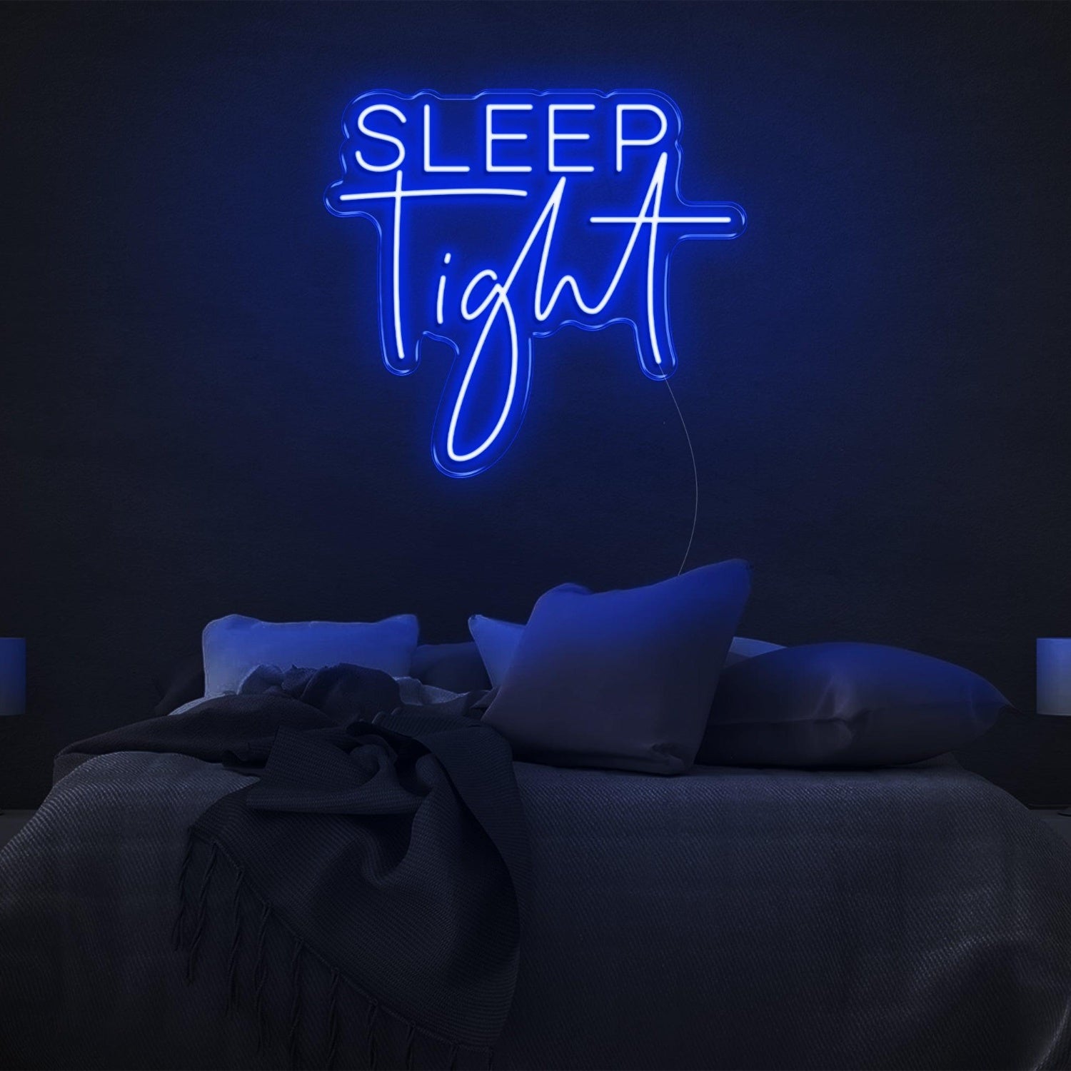 Sleep Tight Cyan Modern-Playful Led Neon Sign Bedroom Wall Art | Shineneon