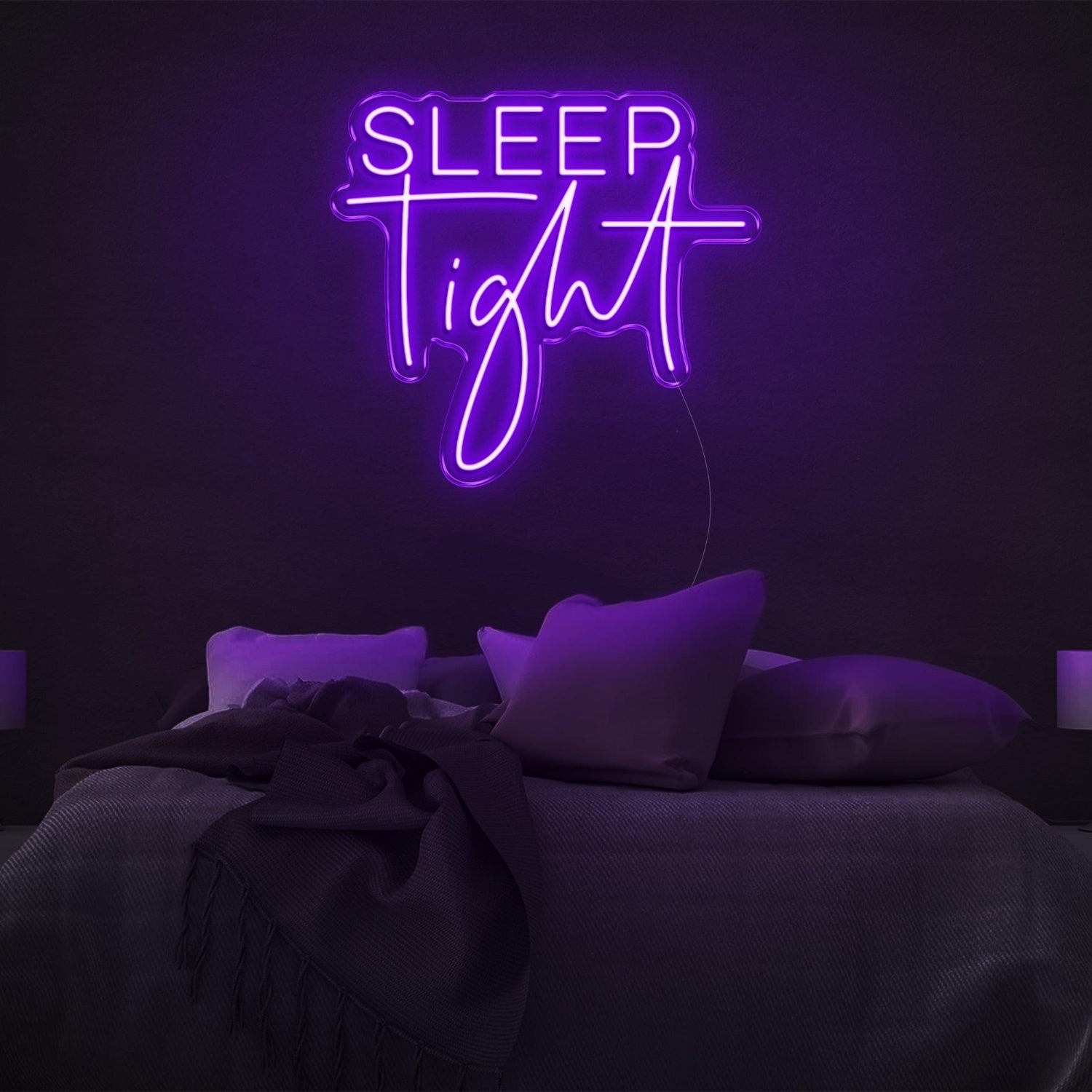 Sleep Tight Cyan Modern-Playful Led Neon Sign Bedroom Wall Art | Shineneon