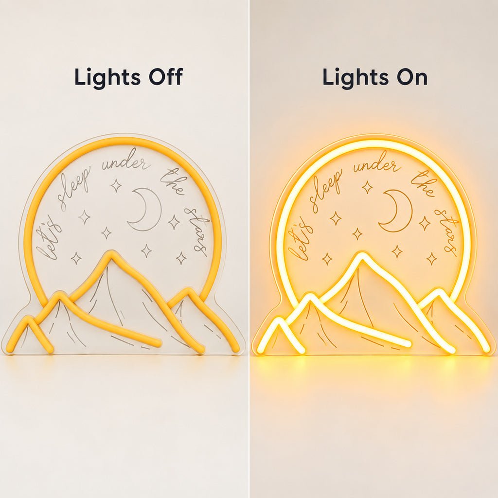 Sleep Under The Stars Mountain Moon LED Neon Sign - Shineneon