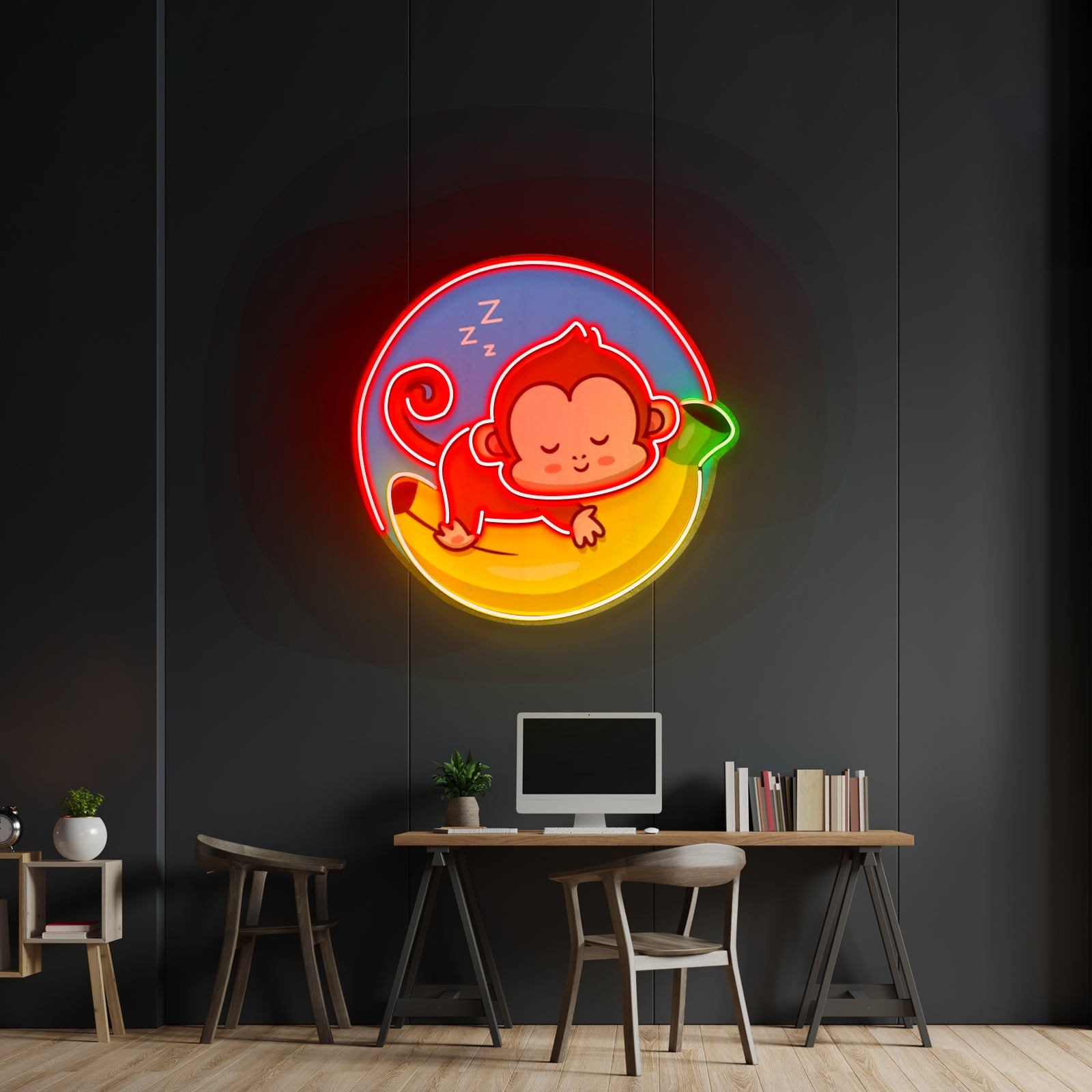 Sleeping Monkey Custom Led Signs Artwork For Sale - Shineneon