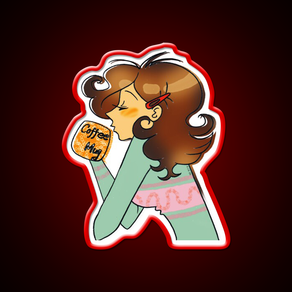 Sleepy Coffee Girl Morning Vibes Cafe Led Neon Sign Espresso Bar Art Rgb Color