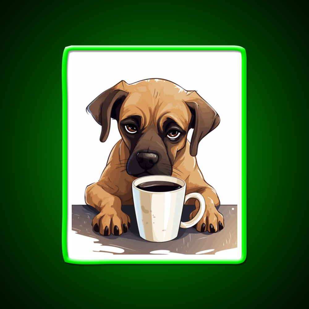 Sleepy Dog Vibes Cafe Led Neon Sign Espresso Bar Art Rgb Color