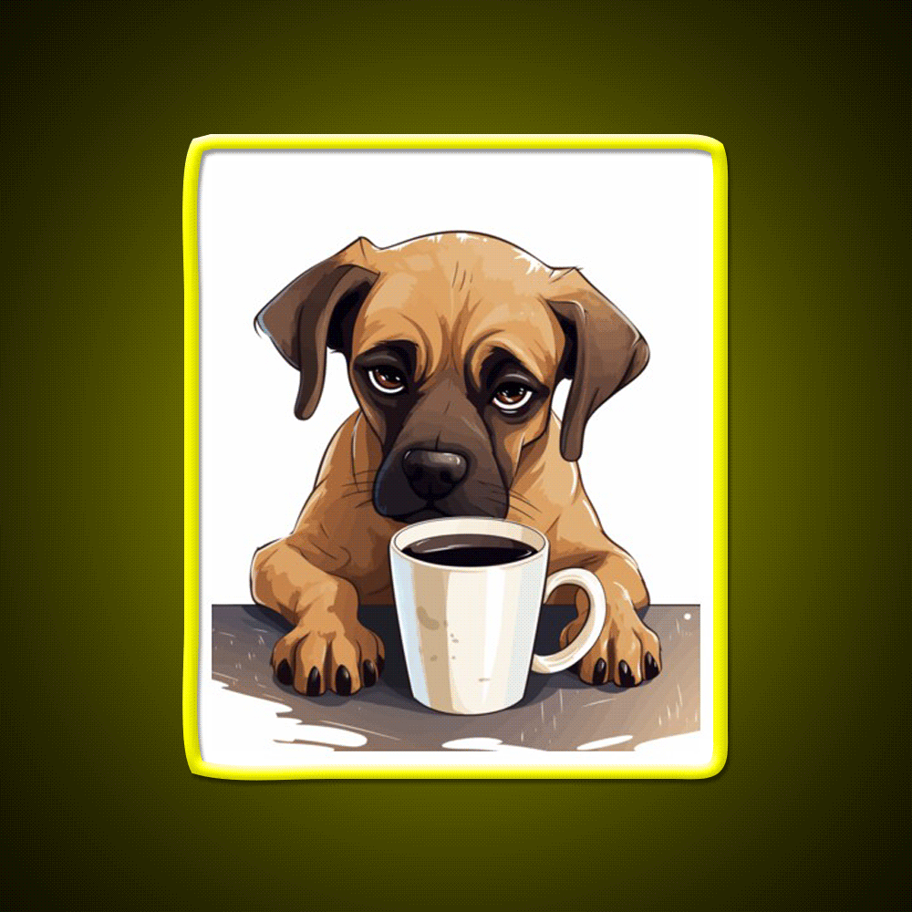 Sleepy Dog Vibes Cafe Led Neon Sign Espresso Bar Art Rgb Color