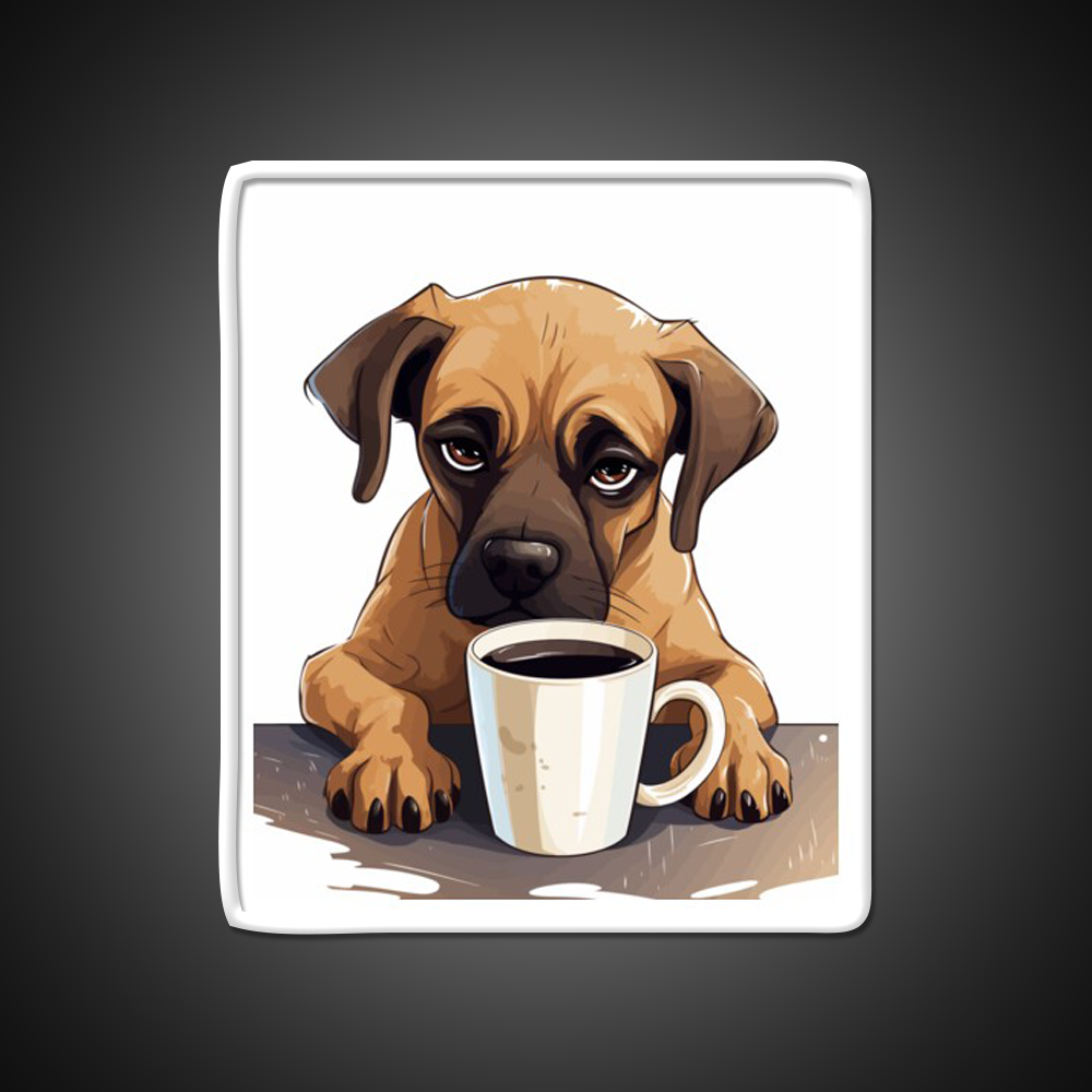 Sleepy Dog Vibes Cafe Led Neon Sign Espresso Bar Art Rgb Color