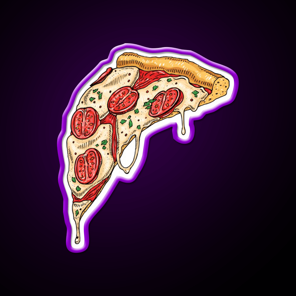 Slice Of Cheesy Margherita Pizza Fast Food Led Neon Sign For Burger Place Rgb Color - Shineneon