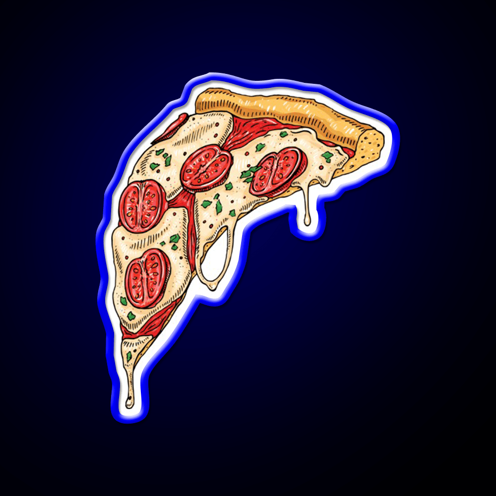 Slice Of Cheesy Margherita Pizza Fast Food Led Neon Sign For Burger Place Rgb Color - Shineneon